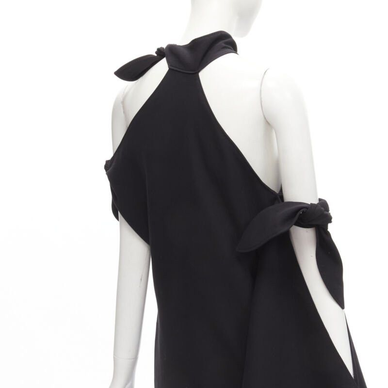 Rosie Assoulin ROSIE ASSOULIN 2015 Runway black cold shoulder high slit halter gown dress US2 S Size S / US 4 / IT 40 - 7 Thumbnail