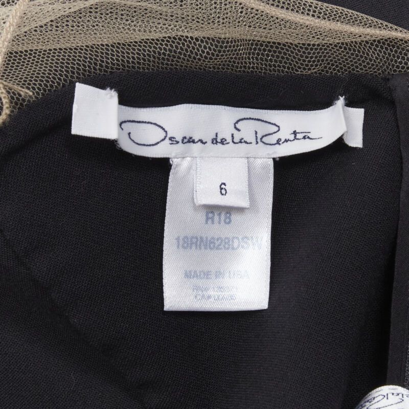 Oscar De La Renta OSCAR DE LA RENTA 2018 sheer yoke ruffle off shoulder flute skirt dress US6 S Size M / US 6-8 / IT 42-44 - 9 Thumbnail