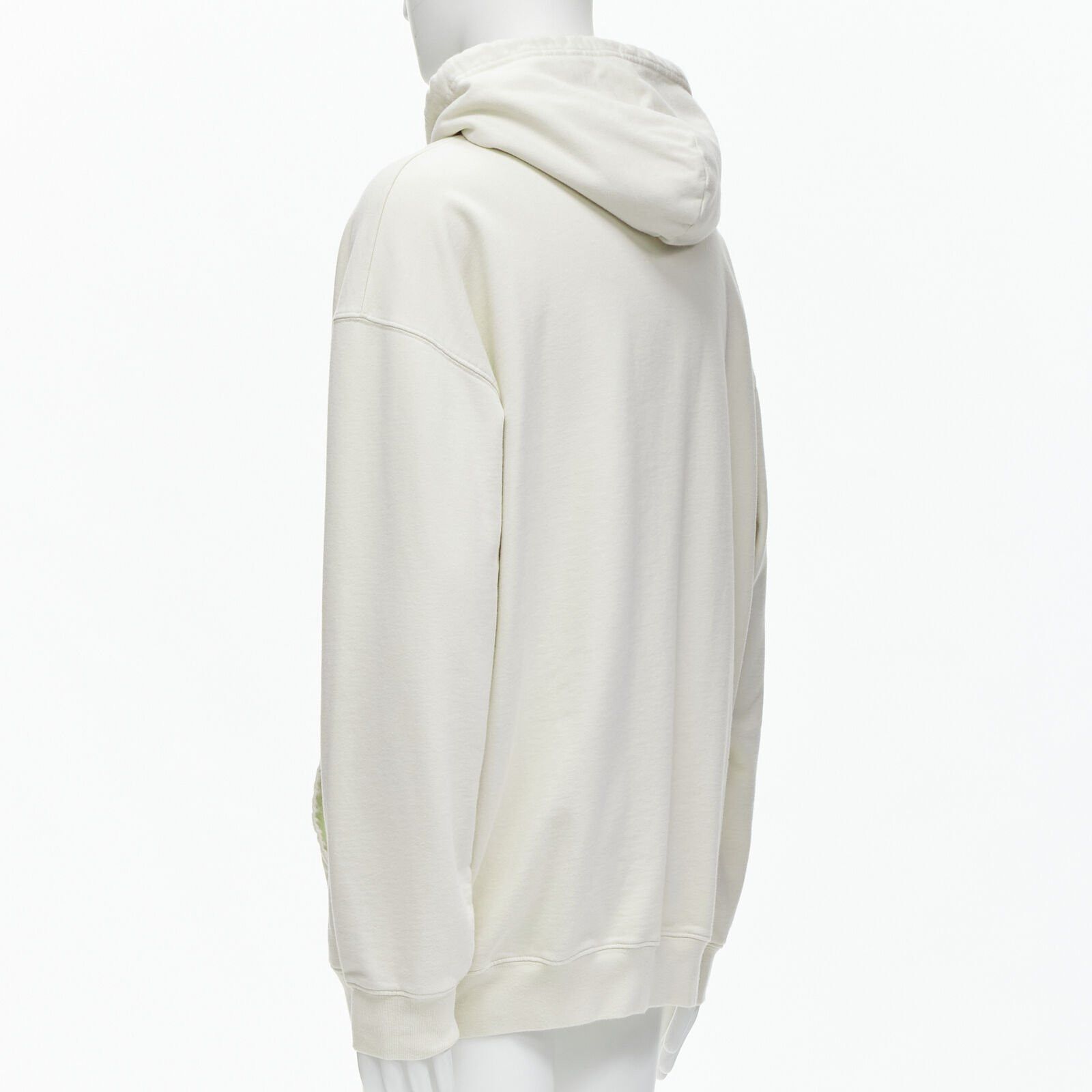 Balenciaga BALENCIAGA Demna 2021 ecru cotton logo embroidery oversized hoodie sweatshirt L Size US L / EU 52-54 / 3 - 6 Thumbnail