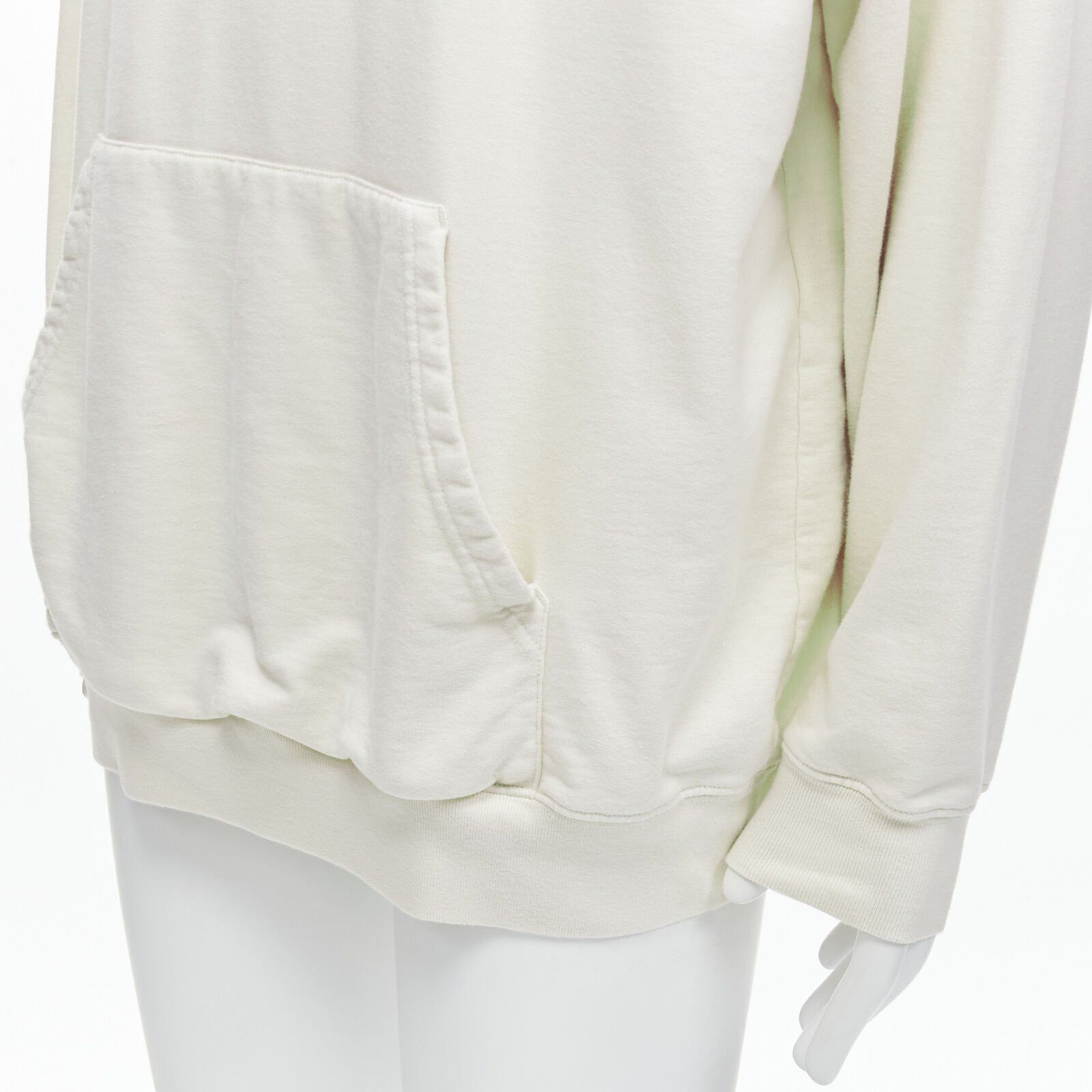 Balenciaga BALENCIAGA Demna 2021 ecru cotton logo embroidery oversized hoodie sweatshirt L Size US L / EU 52-54 / 3 - 7 Thumbnail
