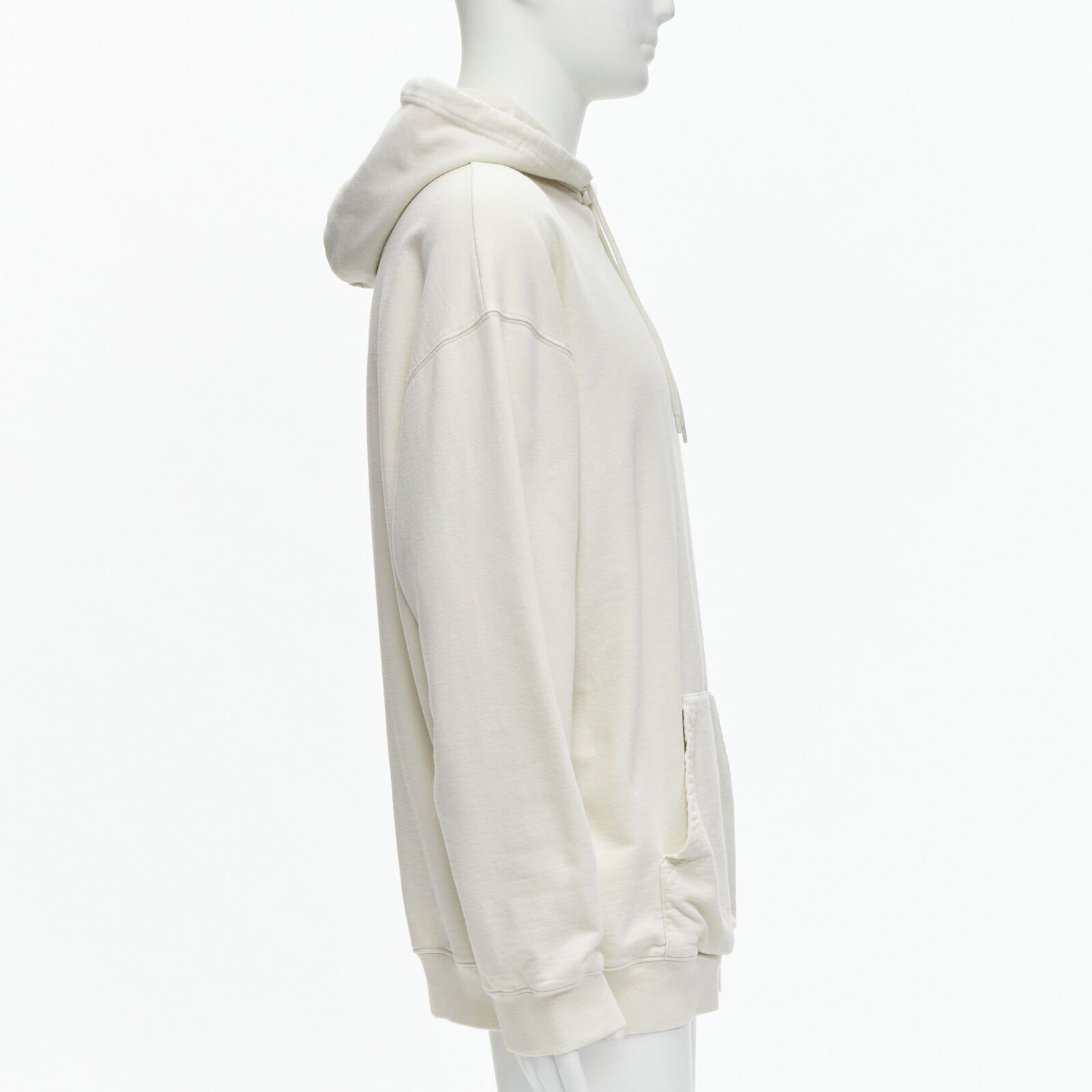 Balenciaga BALENCIAGA Demna 2021 ecru cotton logo embroidery oversized hoodie sweatshirt L Size US L / EU 52-54 / 3 - 4 Thumbnail
