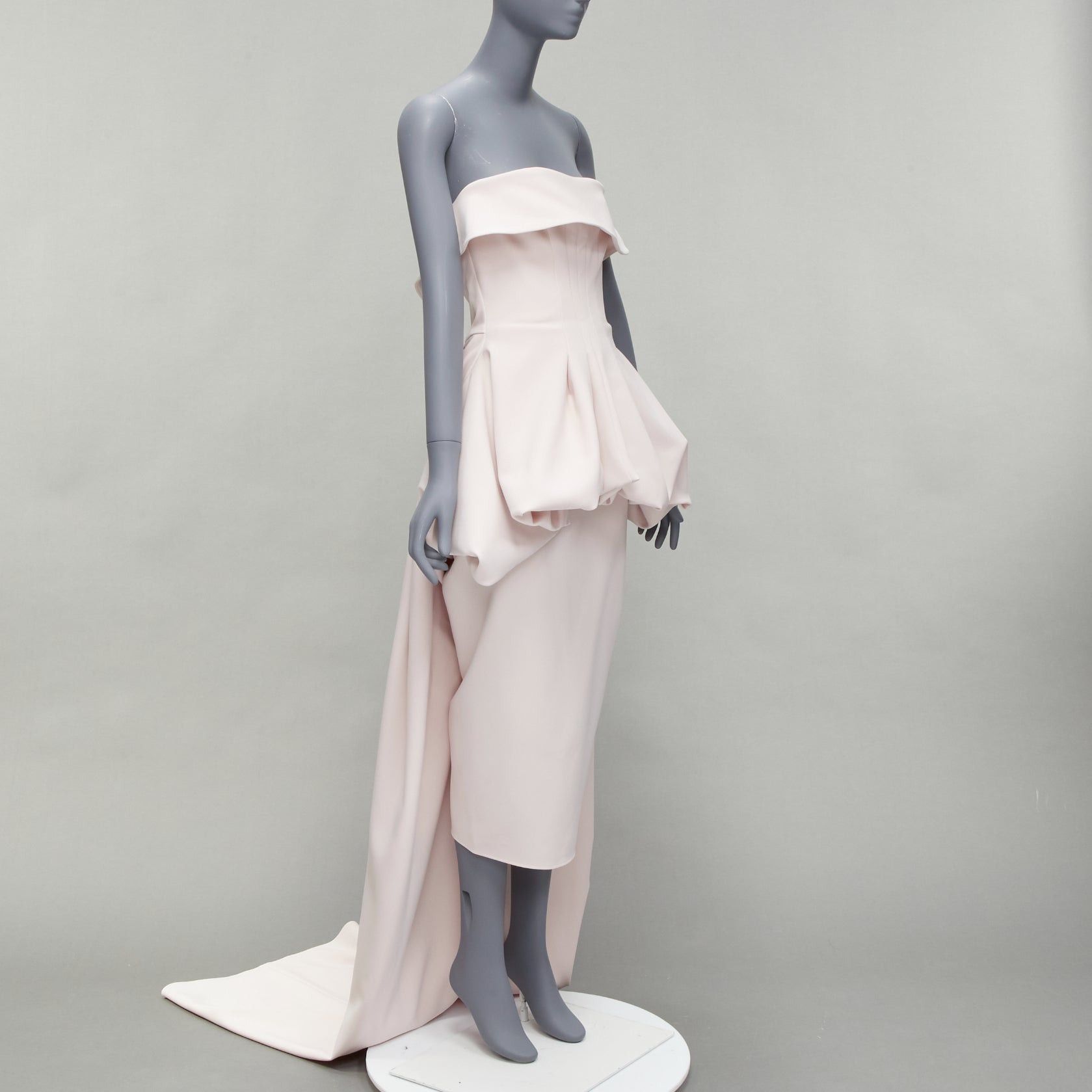 Maticevski MATICEVSKI 2022 Situational off white strapless peplum top gown skirt AUS10 M Size M / US 6-8 / IT 42-44 - 3 Thumbnail