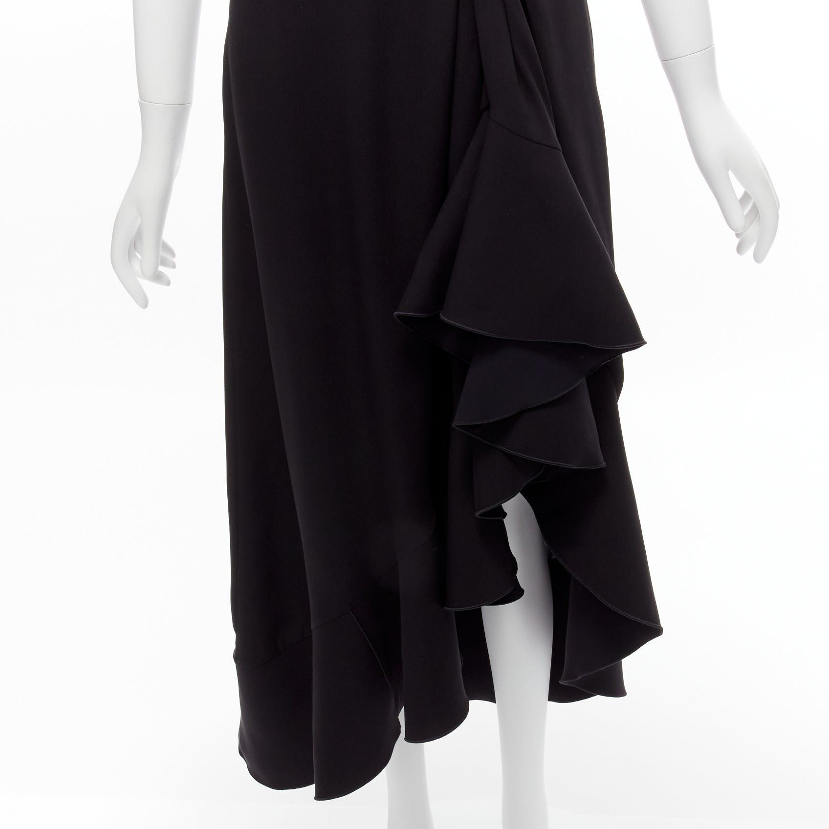 Dion Lee DION LEE black 100% silk one shoulder drape front asymmetric ruffle dress AUS10 M Size M / US 6-8 / IT 42-44 - 2 Thumbnail