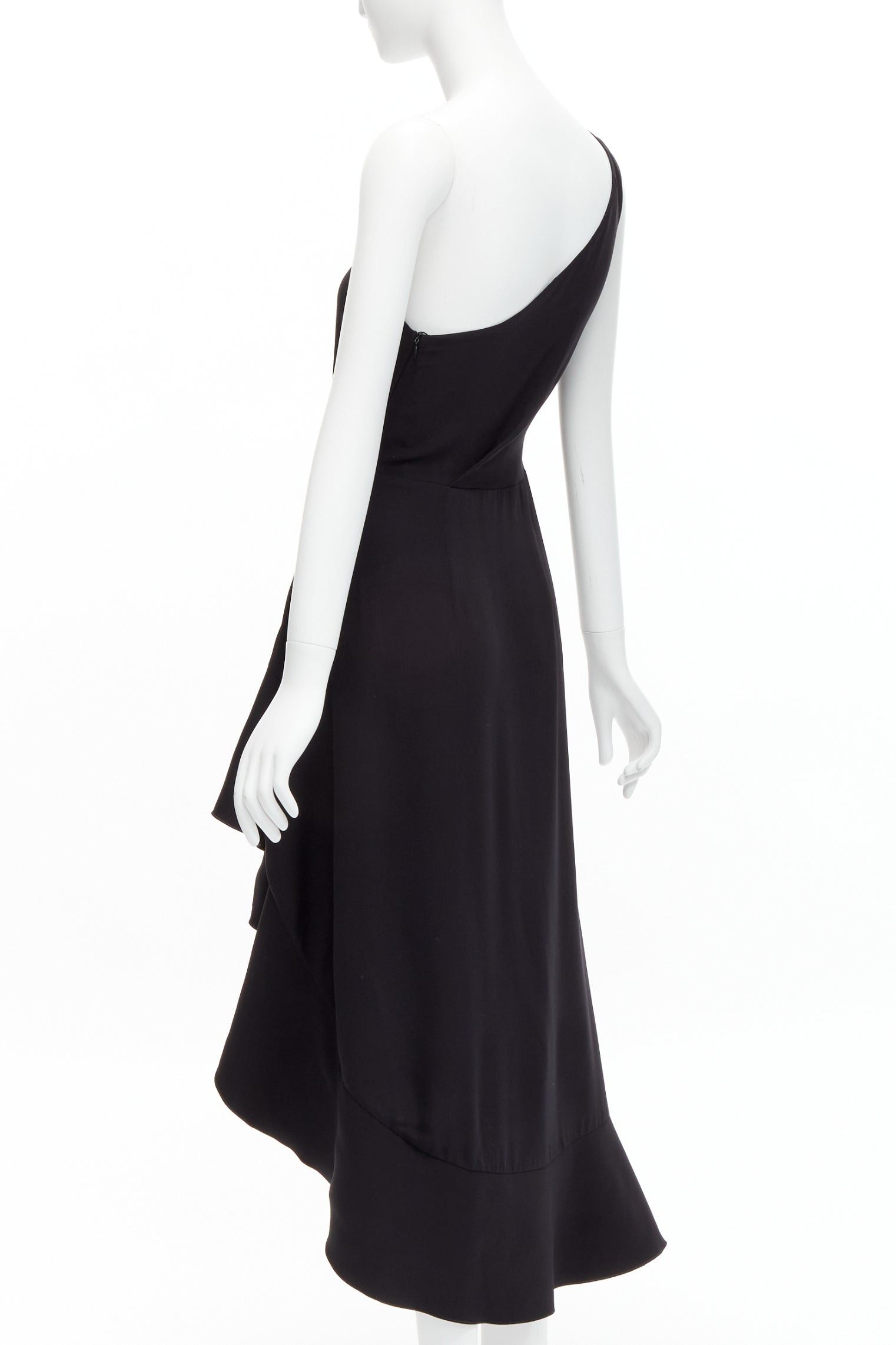 Dion Lee DION LEE black 100% silk one shoulder drape front asymmetric ruffle dress AUS10 M Size M / US 6-8 / IT 42-44 - 6 Thumbnail