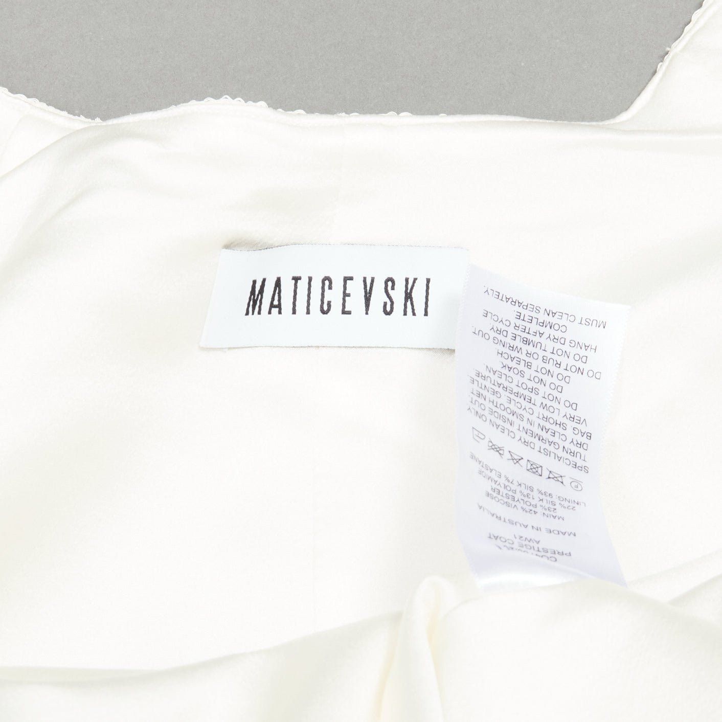 Maticevski MATICEVSKI 2021 Prestige cream 3D collar pocketed side slit coat AUS10 S Size M / US 6-8 / IT 42-44 - 8 Thumbnail