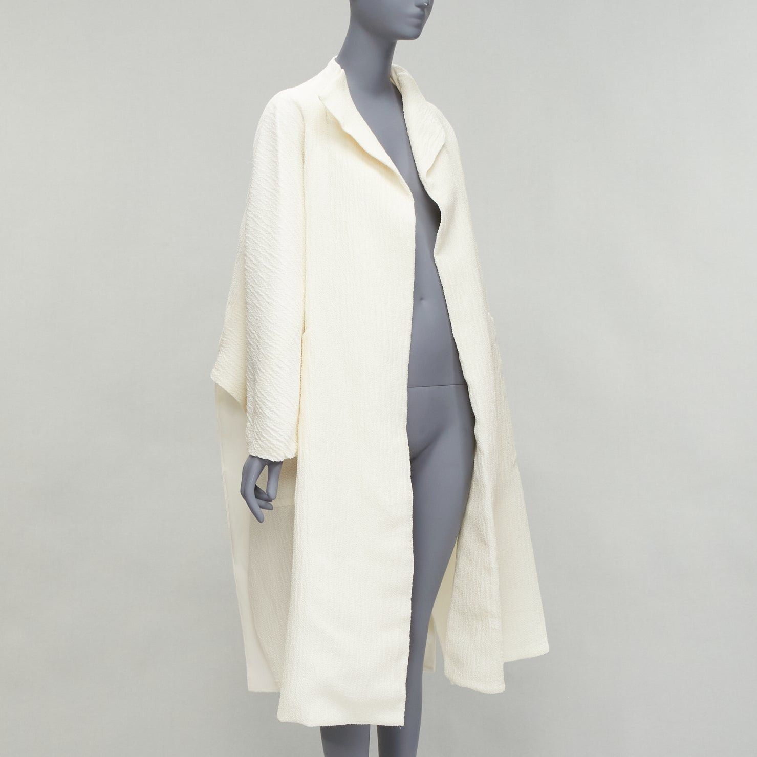 Maticevski MATICEVSKI 2021 Prestige cream 3D collar pocketed side slit coat AUS10 S Size M / US 6-8 / IT 42-44 - 3 Thumbnail