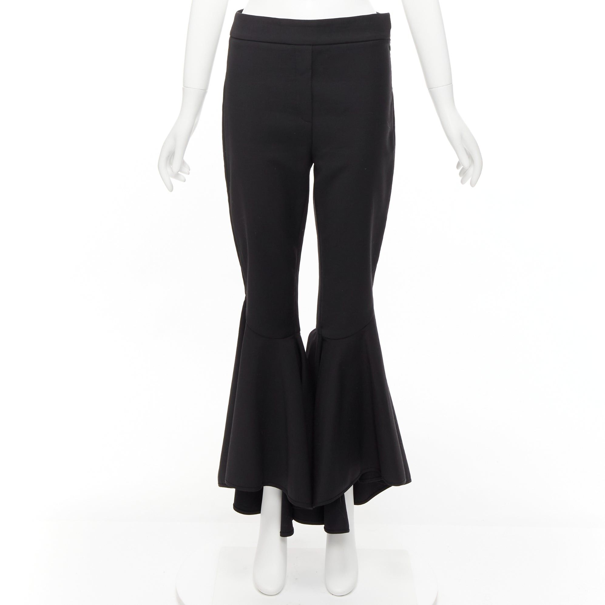 ELLERY ELLERY black virgin wool blend cropped cascared flared pants US8 L Size 30" / US 8 / IT 44 - 9 Thumbnail