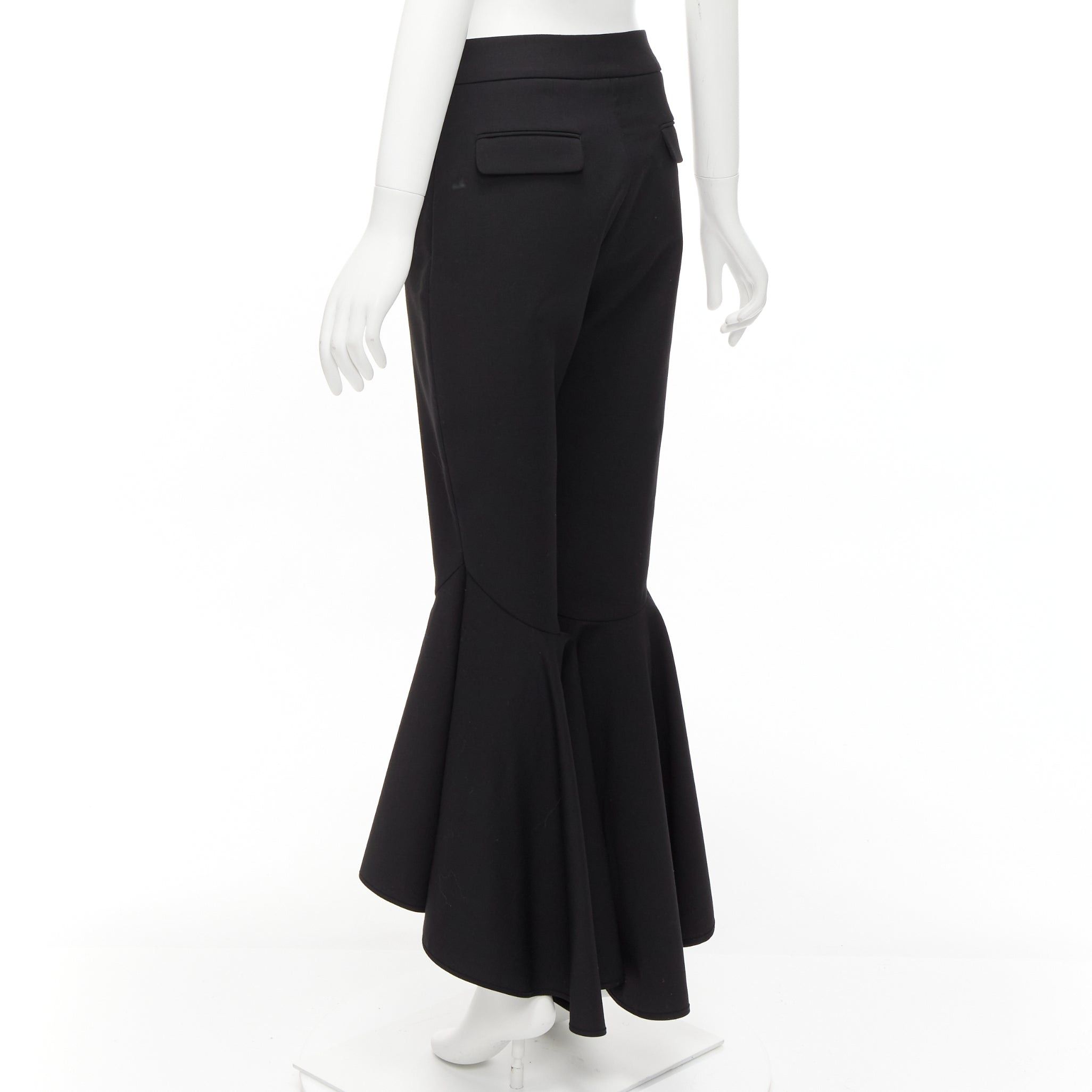 ELLERY ELLERY black virgin wool blend cropped cascared flared pants US8 L Size 30" / US 8 / IT 44 - 5 Thumbnail