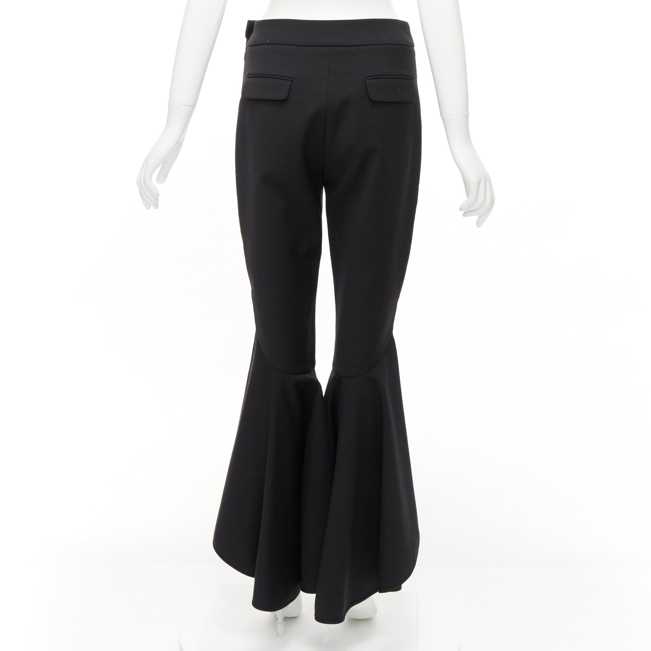 ELLERY ELLERY black virgin wool blend cropped cascared flared pants US8 L Size 30" / US 8 / IT 44 - 6 Thumbnail