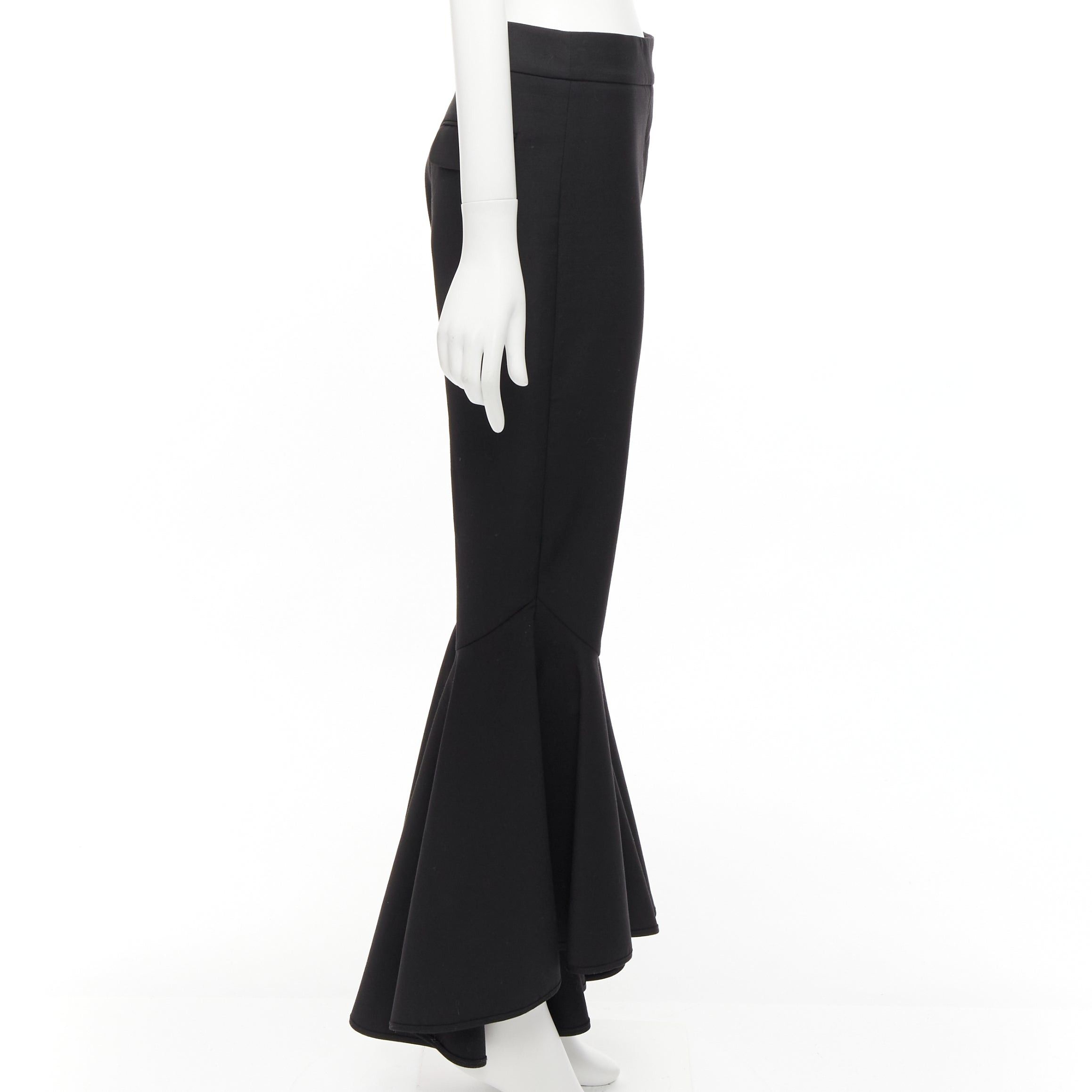 ELLERY ELLERY black virgin wool blend cropped cascared flared pants US8 L Size 30" / US 8 / IT 44 - 4 Thumbnail