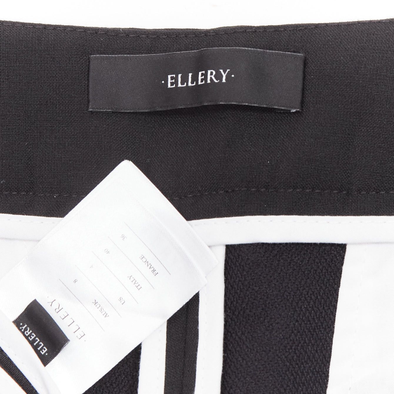 ELLERY ELLERY black virgin wool blend cropped cascared flared pants US8 L Size 30" / US 8 / IT 44 - 8 Thumbnail