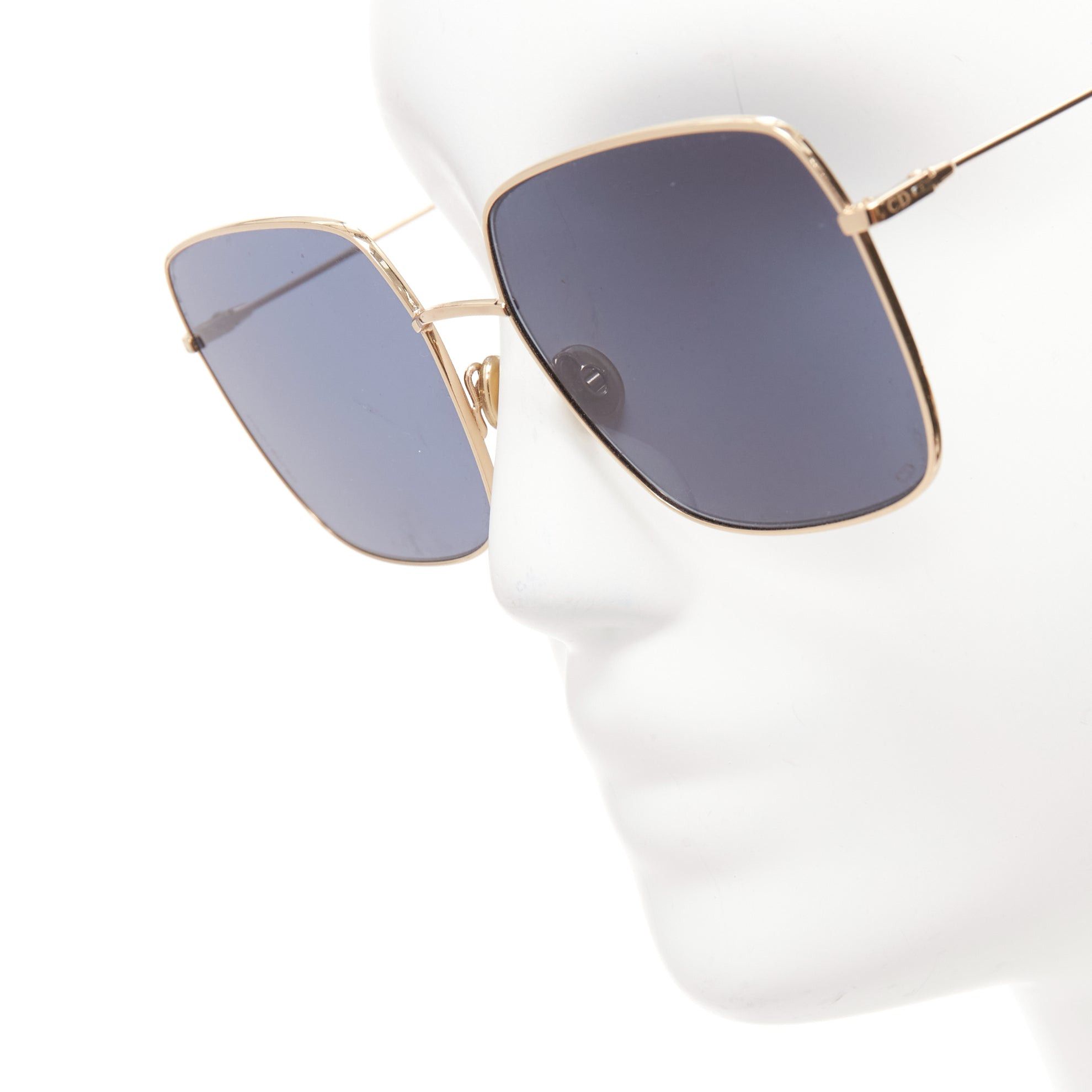 Dior CHRISTIAN DIOR LKSA9 CD logo gold trim blue square frame sunnies Size ONE SIZE - 6 Thumbnail