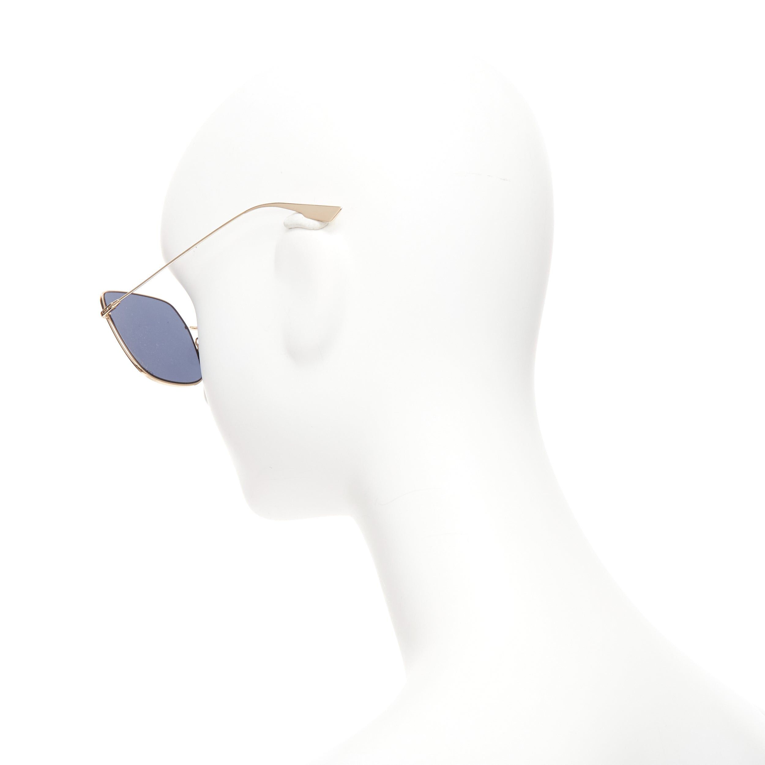 Dior CHRISTIAN DIOR LKSA9 CD logo gold trim blue square frame sunnies Size ONE SIZE - 5 Thumbnail