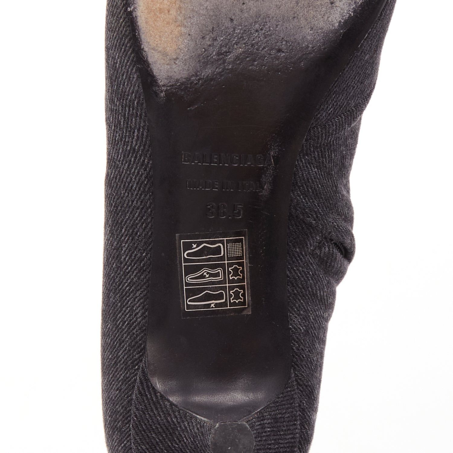 Balenciaga BALENCIAGA Demna BB Knife grey denim booties EU38.5 Size US 8.5 / IT 38.5 - 10 Thumbnail