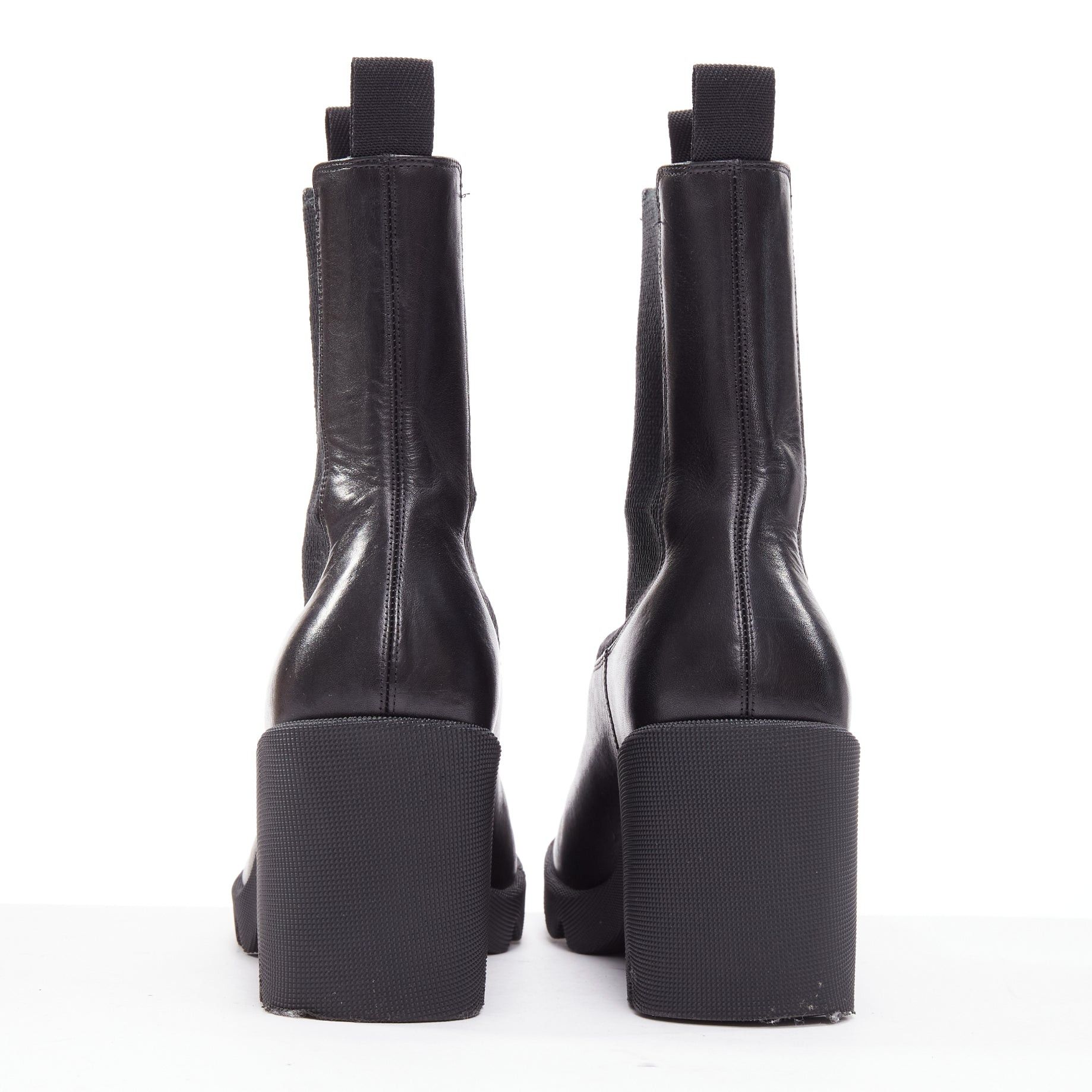 Burberry BURBERRY Daniel Lee Stride 85 black leather chunky heel boots EU39 Size US 9 / IT 39 - 5 Thumbnail