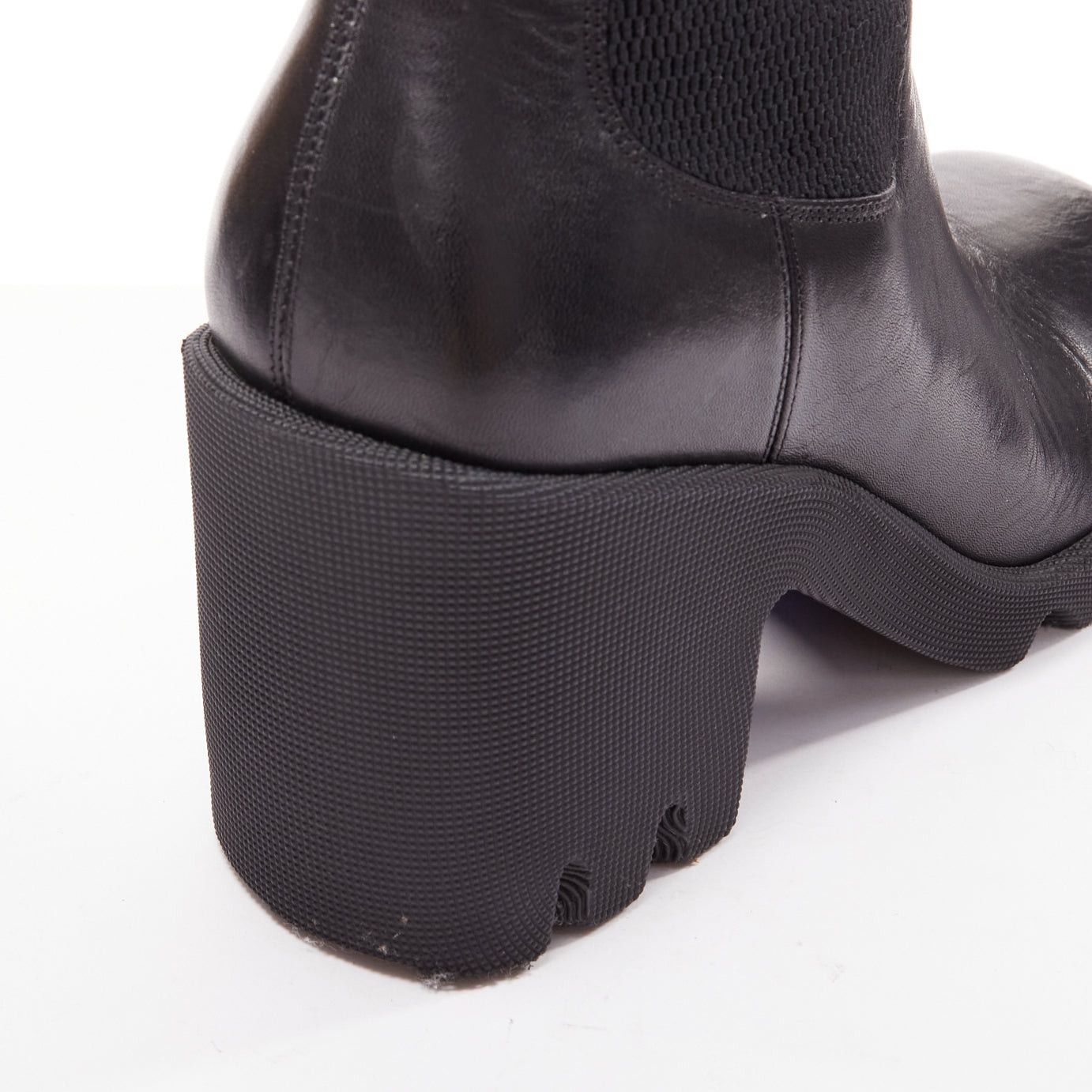Burberry BURBERRY Daniel Lee Stride 85 black leather chunky heel boots EU39 Size US 9 / IT 39 - 8 Thumbnail