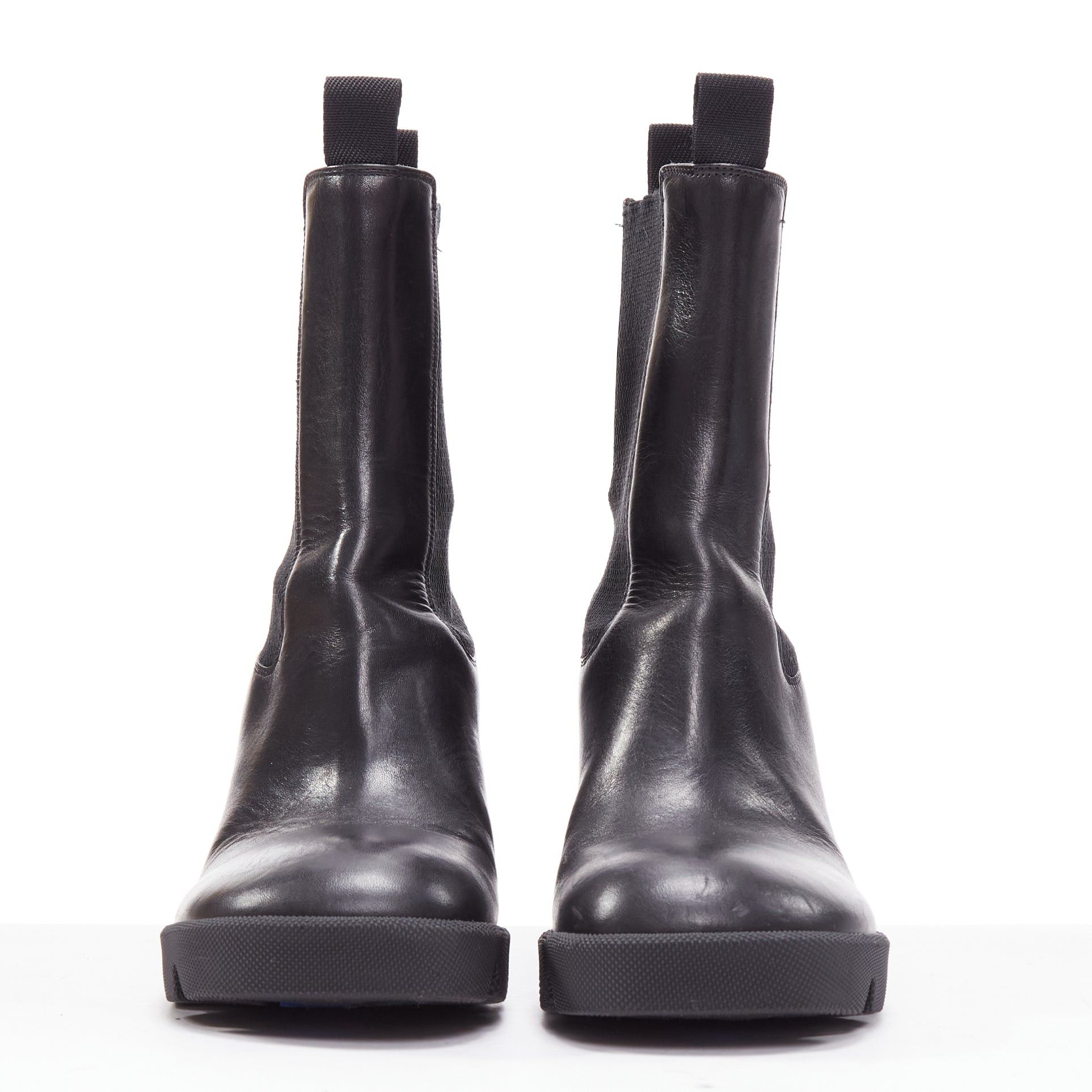 Burberry BURBERRY Daniel Lee Stride 85 black leather chunky heel boots EU39 Size US 9 / IT 39 - 3 Thumbnail