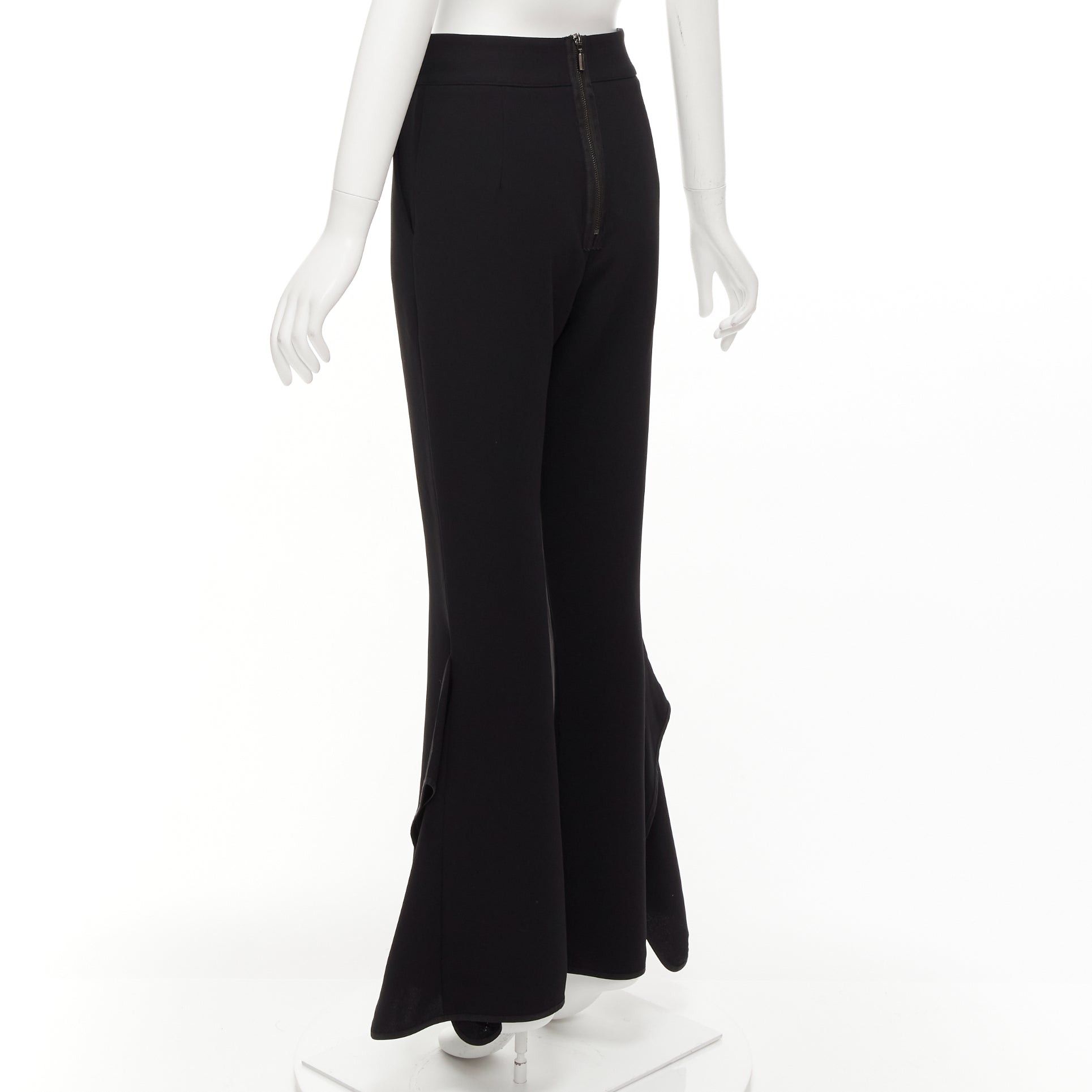 Maticevski MATICEVSKI 2016 Primal black front pleat side ruffles flare leg pants AUS10 M Size 28" / US 6 / IT 42 - 6 Thumbnail