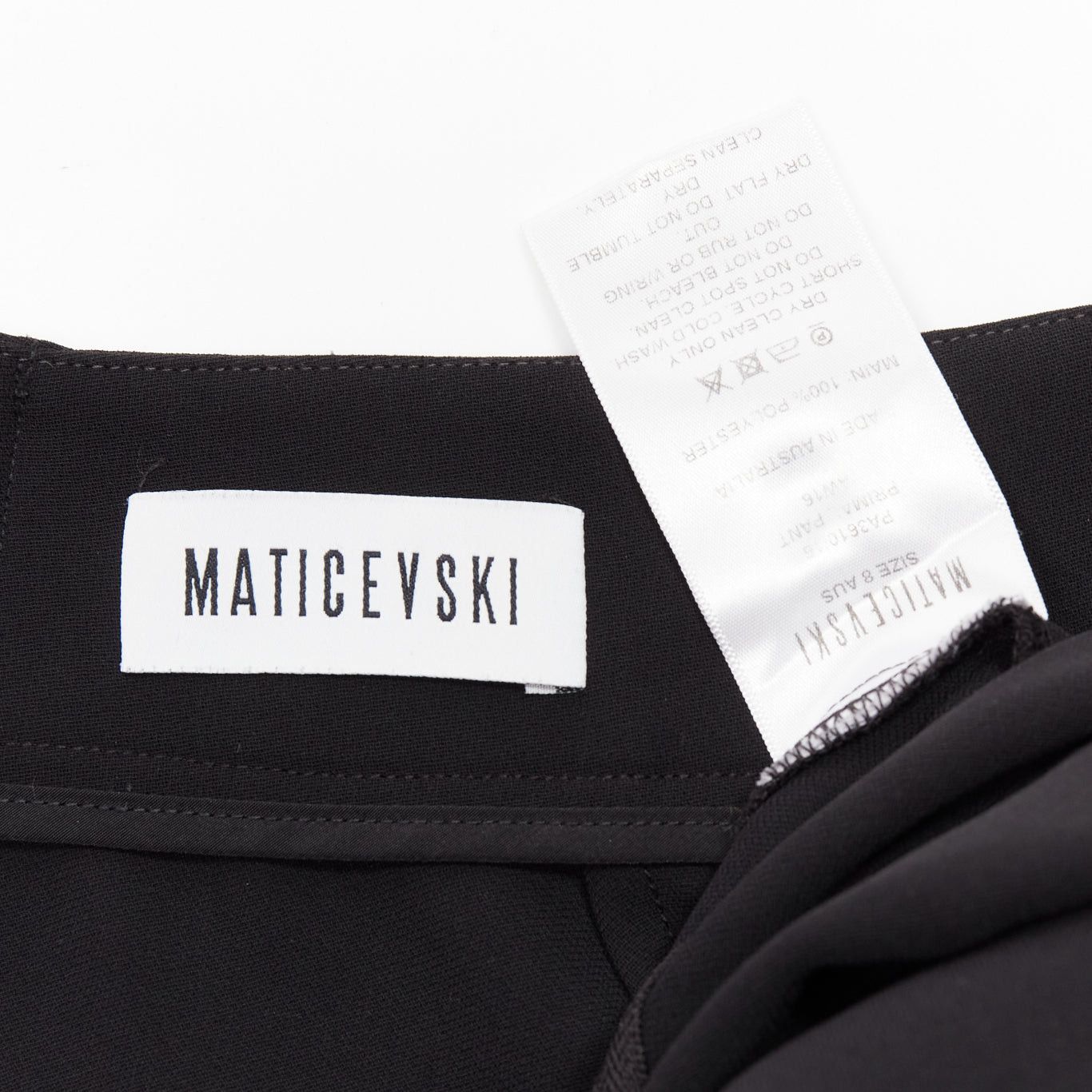 Maticevski MATICEVSKI 2016 Primal black front pleat side ruffles flare leg pants AUS10 M Size 28" / US 6 / IT 42 - 8 Thumbnail