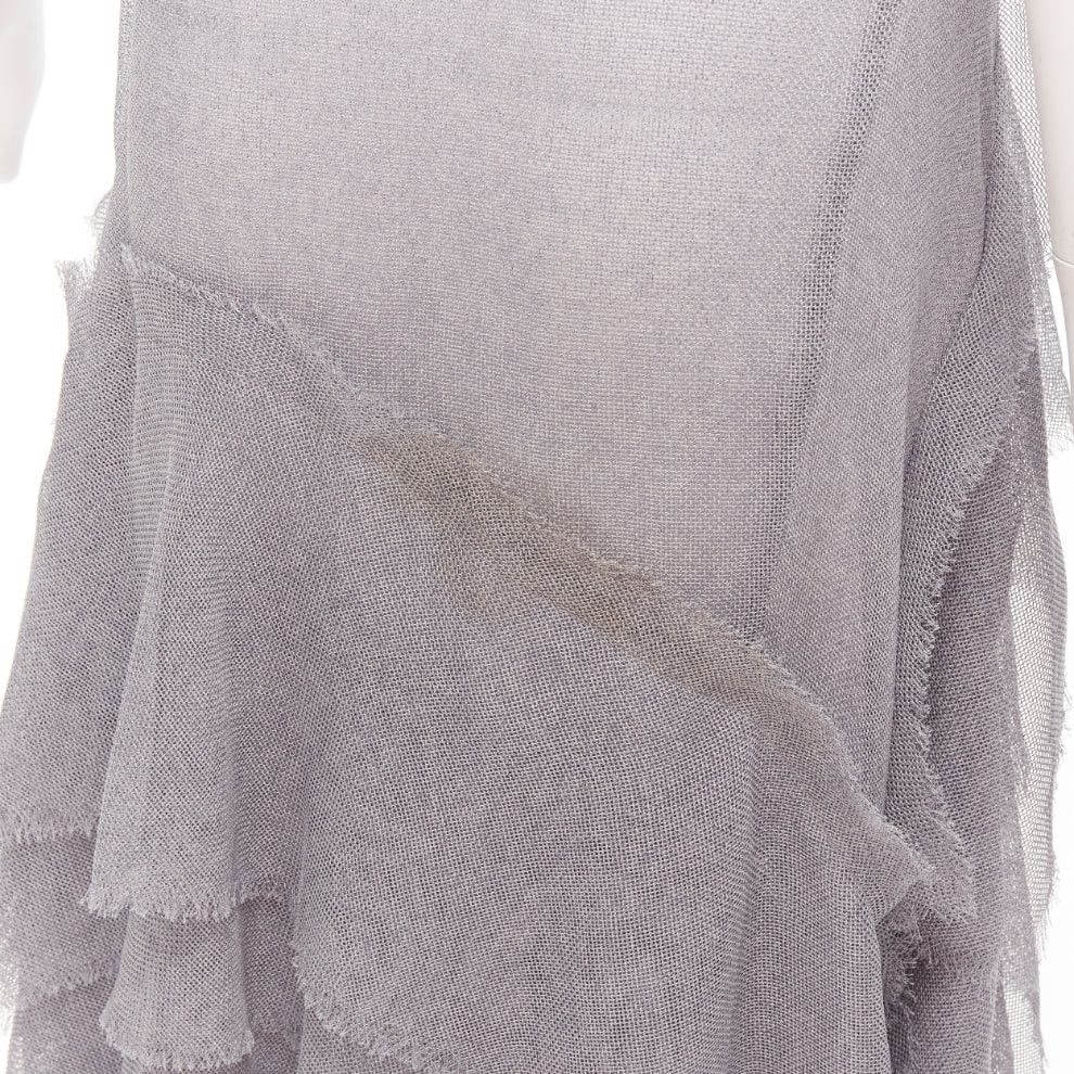Maticevski MATICEVSKI 2018 Winning grey drape raw ruffle asymmetric tiered skirt AUS10 M Size 30" / US 8 / IT 44 - 8 Thumbnail