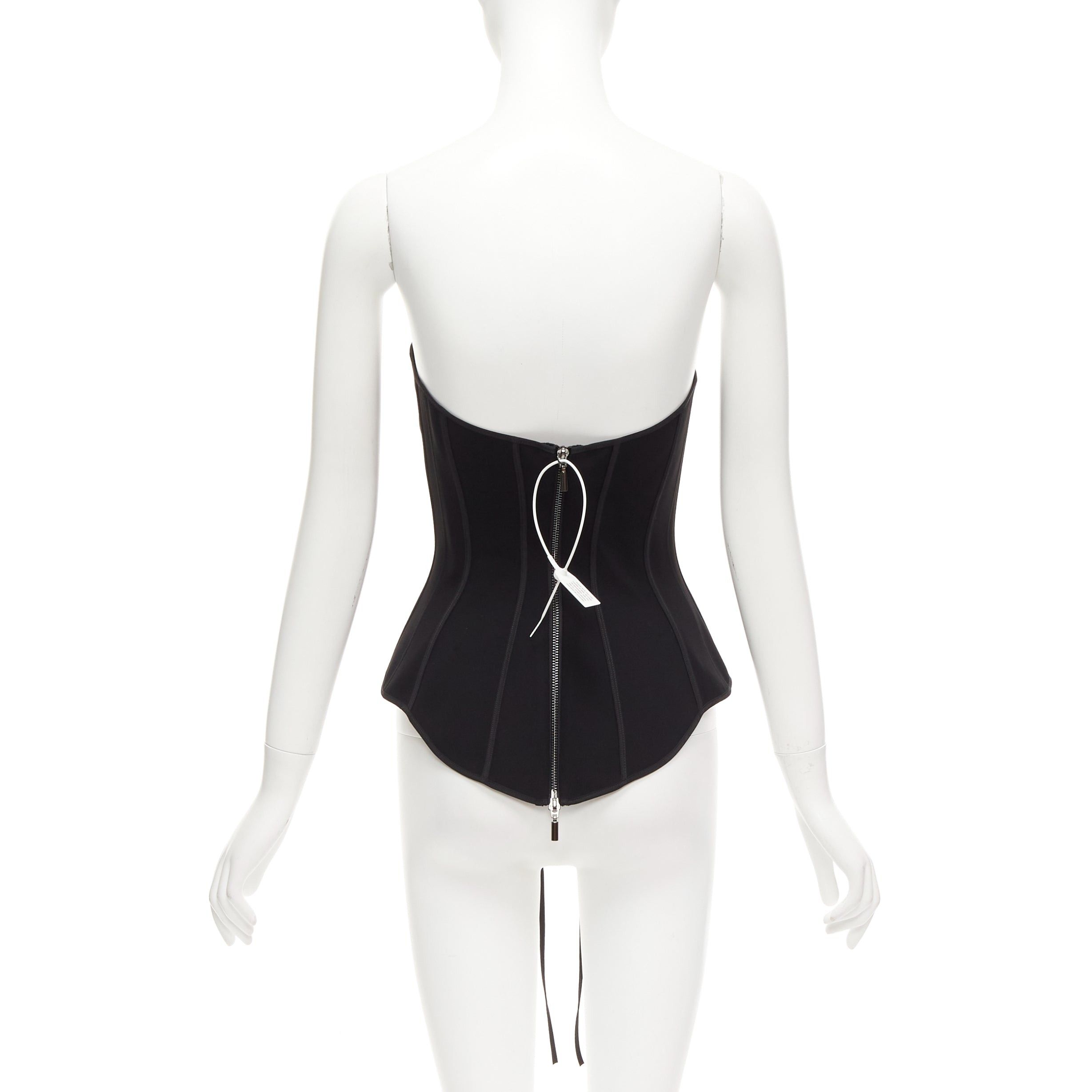 Maticevski MATICEVSKI 2022 Fable Bustier black contour seam boned corset top AUS10 M Size M / US 6-8 / IT 42-44 - 4 Thumbnail