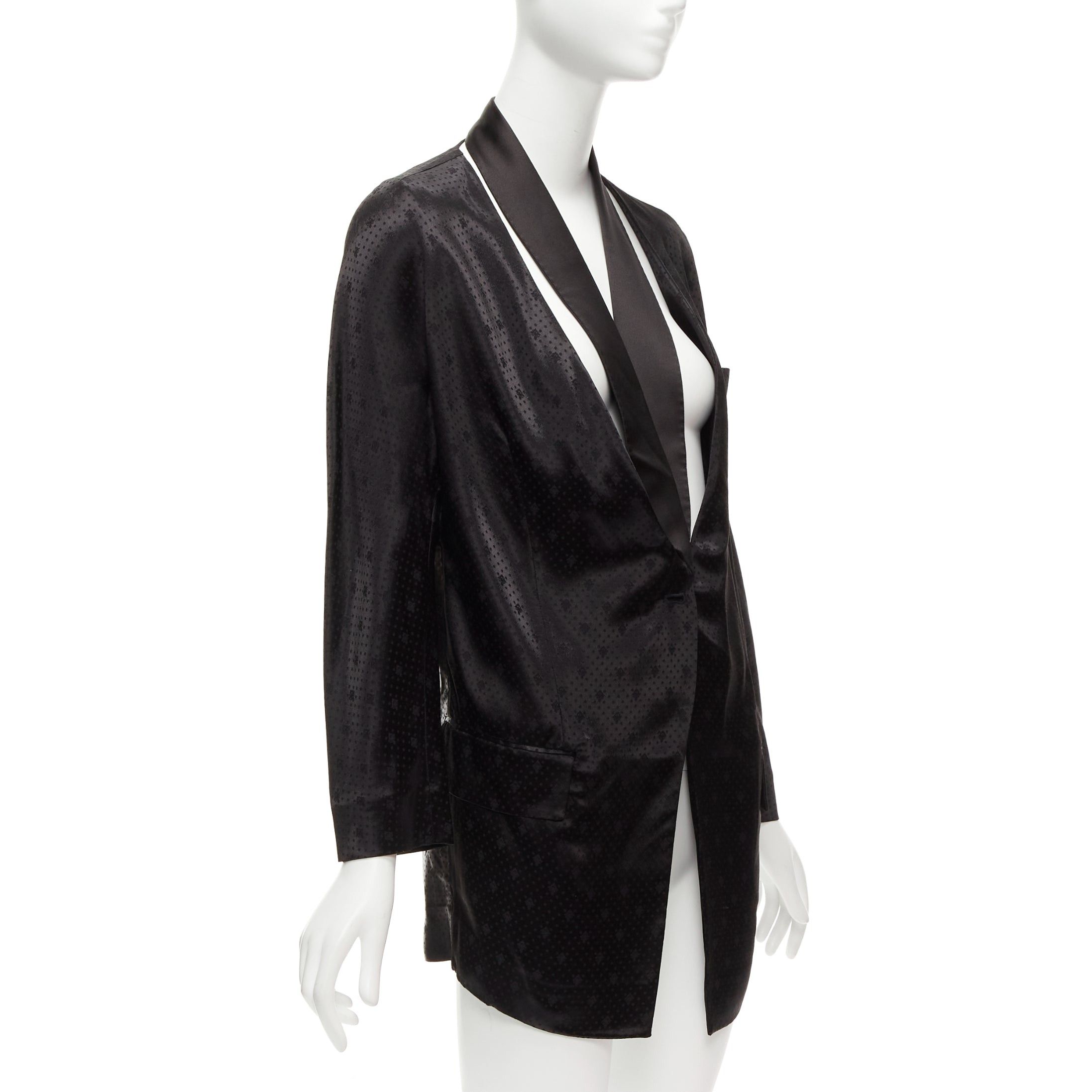 Givenchy GIVENCHY Riccardo Tisci viscose black cut out collar robe blazer FR38 M Size M / US 6-8 / IT 42-44 - 4 Thumbnail