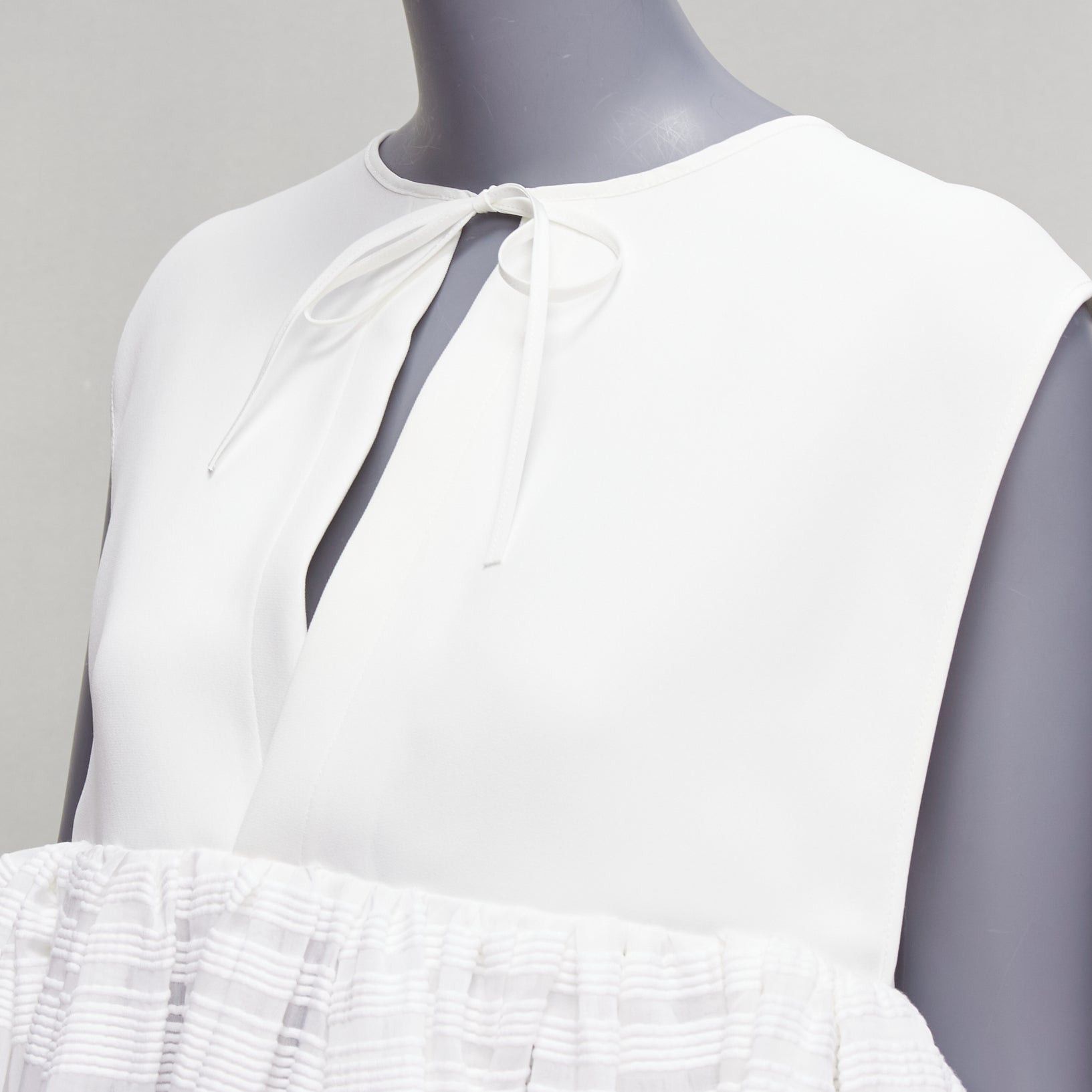 Maticevski MATICEVSKI 2022 Escapism white stiff tulle trim voluminous peplum top AUS10 M Size M / US 6-8 / IT 42-44 - 6 Thumbnail