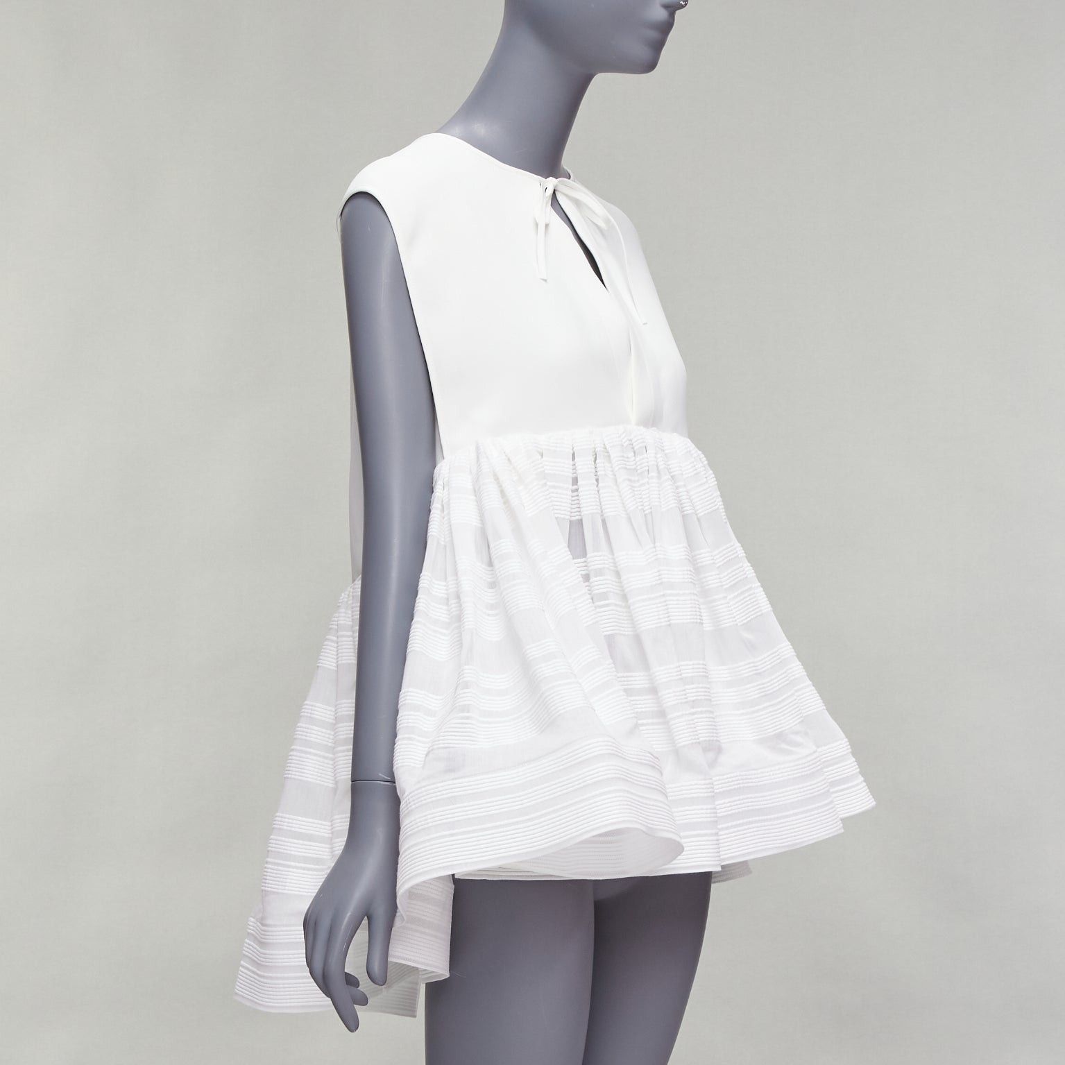 Maticevski MATICEVSKI 2022 Escapism white stiff tulle trim voluminous peplum top AUS10 M Size M / US 6-8 / IT 42-44 - 3 Thumbnail