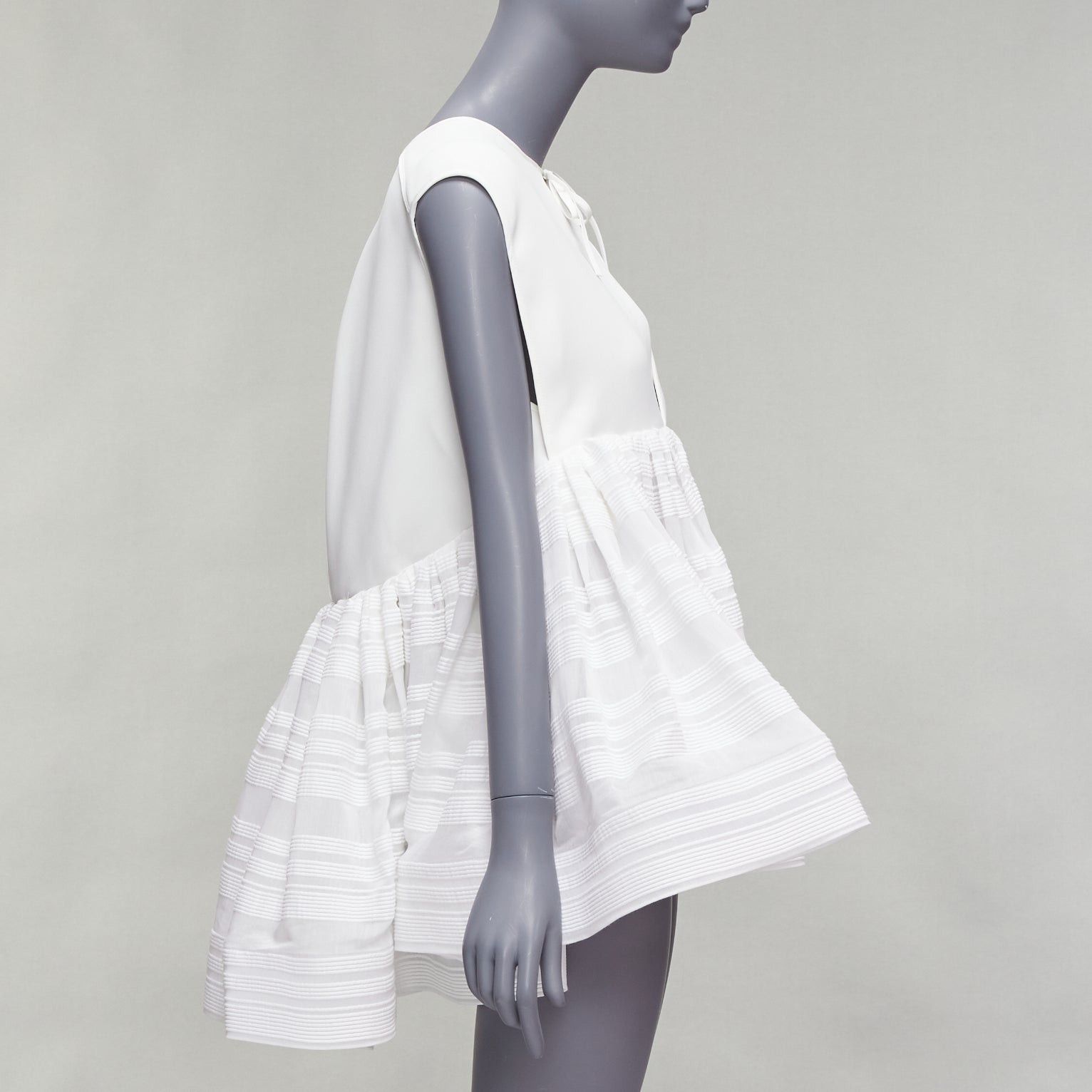 Maticevski MATICEVSKI 2022 Escapism white stiff tulle trim voluminous peplum top AUS10 M Size M / US 6-8 / IT 42-44 - 2 Thumbnail