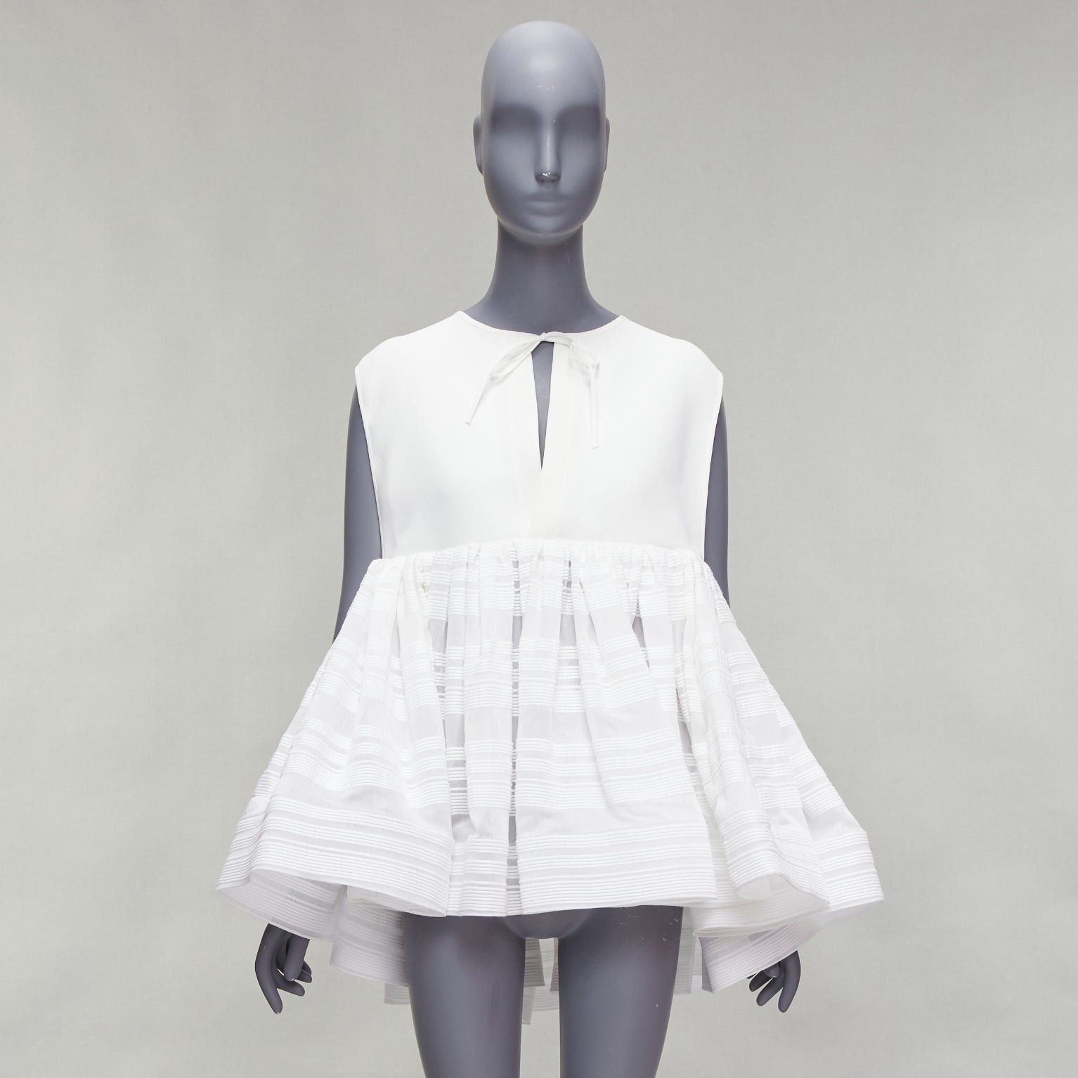 Maticevski MATICEVSKI 2022 Escapism white stiff tulle trim voluminous peplum top AUS10 M Size M / US 6-8 / IT 42-44 - 9 Thumbnail