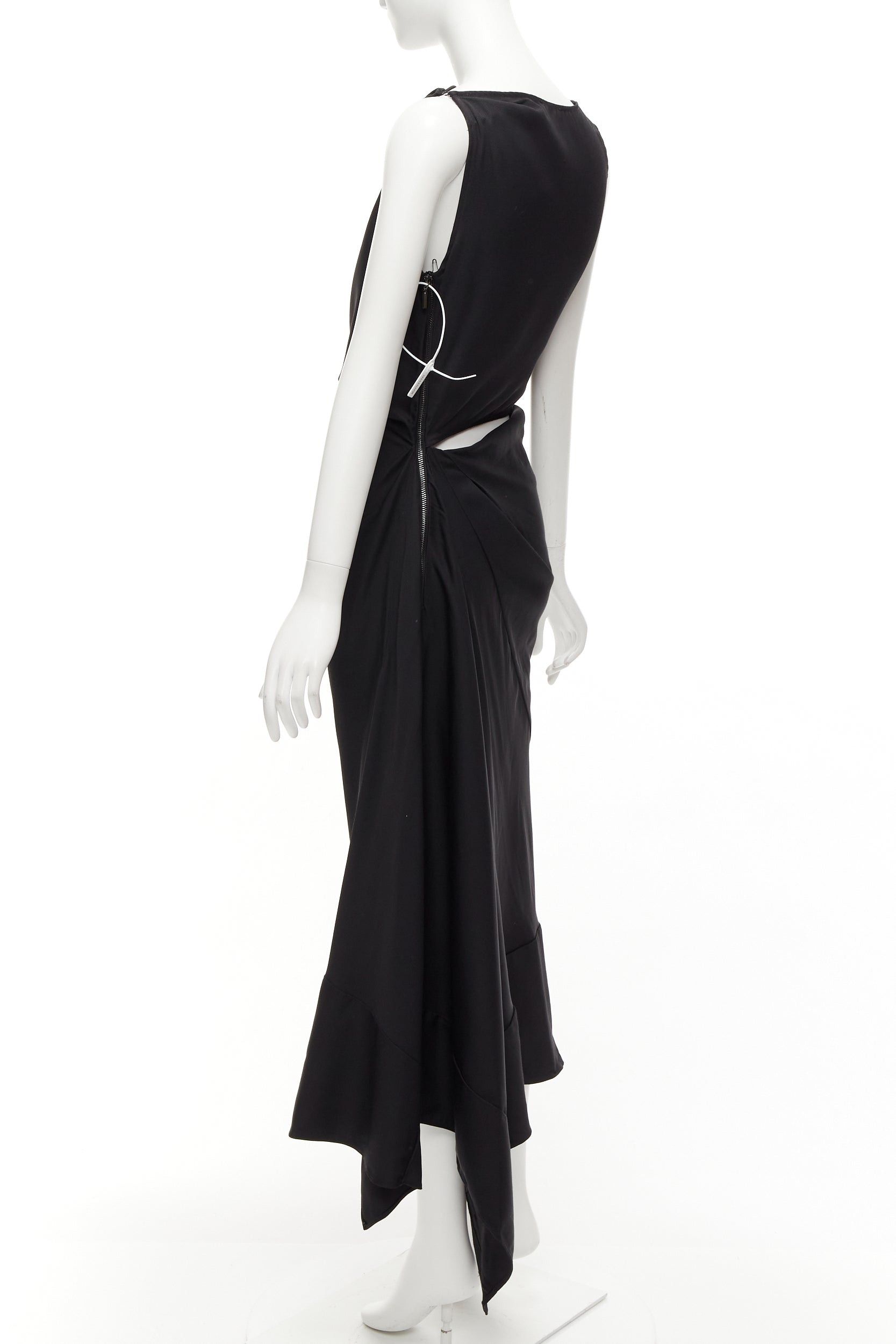 Maticevski MATICEVSKI 2020 Energy Slash black drape front hi low cut out dress AUS8 S Size M / US 6-8 / IT 42-44 - 2 Thumbnail