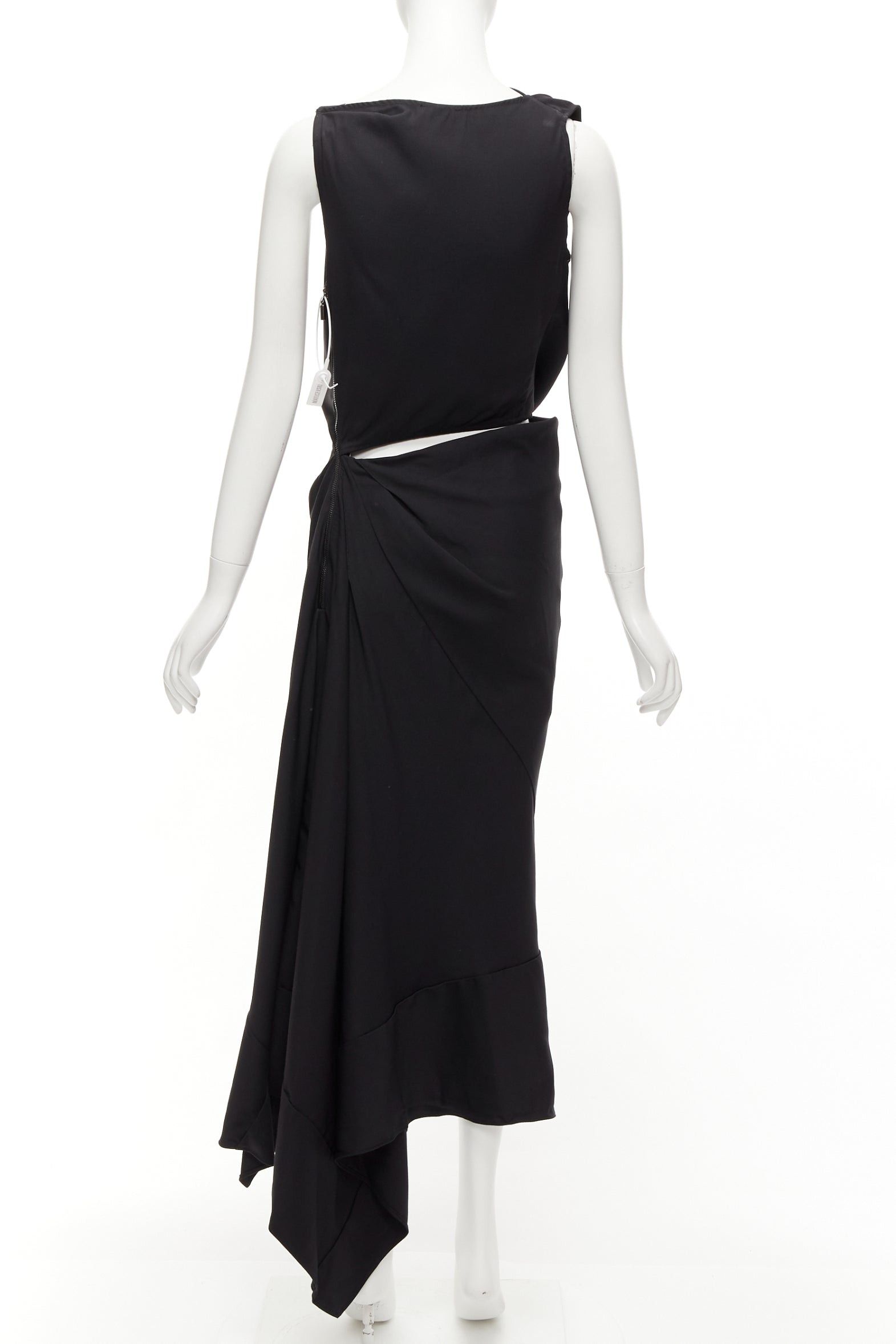 Maticevski MATICEVSKI 2020 Energy Slash black drape front hi low cut out dress AUS8 S Size M / US 6-8 / IT 42-44 - 5 Thumbnail