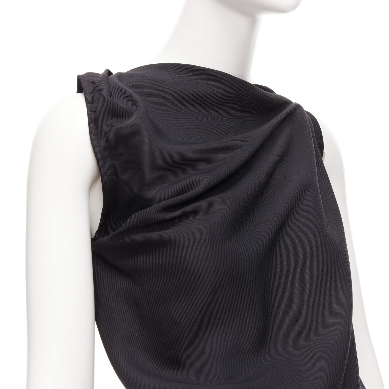Maticevski MATICEVSKI 2020 Energy Slash black drape front hi low cut out dress AUS8 S Size M / US 6-8 / IT 42-44 - 6 Thumbnail