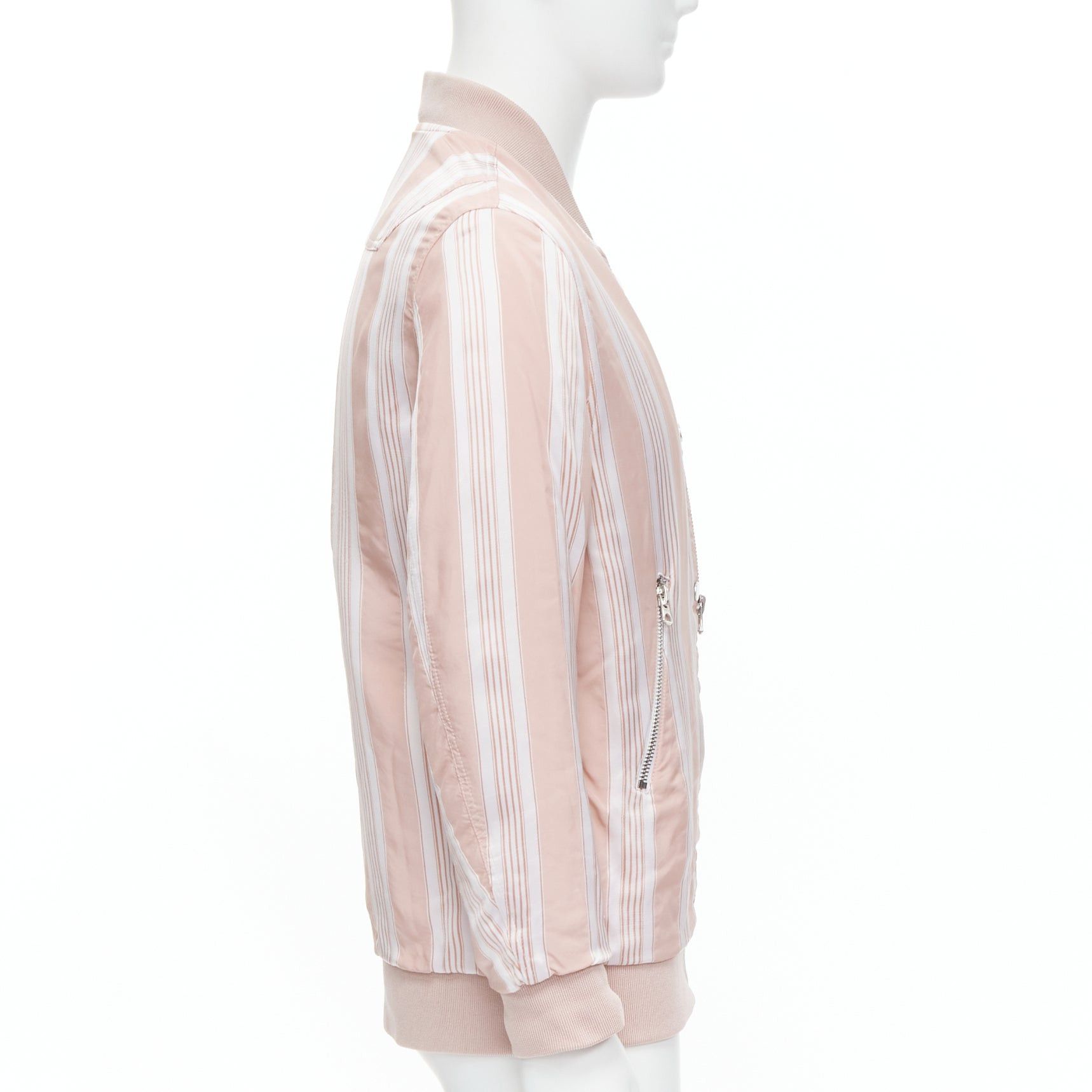 Acne Studios ACNE STUDIOS Varden 2016 pink white striped padded bomber jacket FR34 XS Size XS / US 0-2 / IT 36-38 - 5 Thumbnail