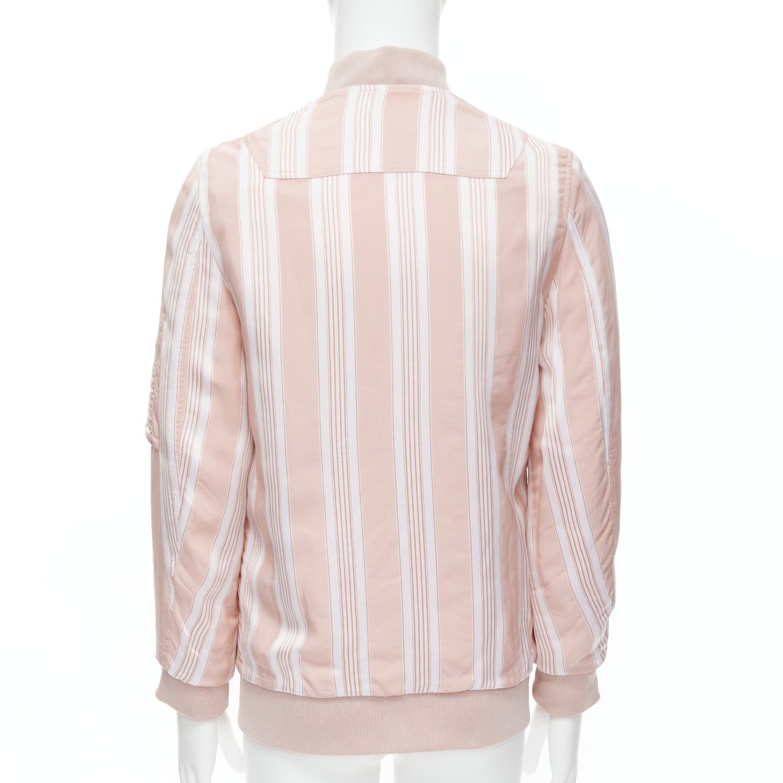 Acne Studios ACNE STUDIOS Varden 2016 pink white striped padded bomber jacket FR34 XS Size XS / US 0-2 / IT 36-38 - 6 Thumbnail