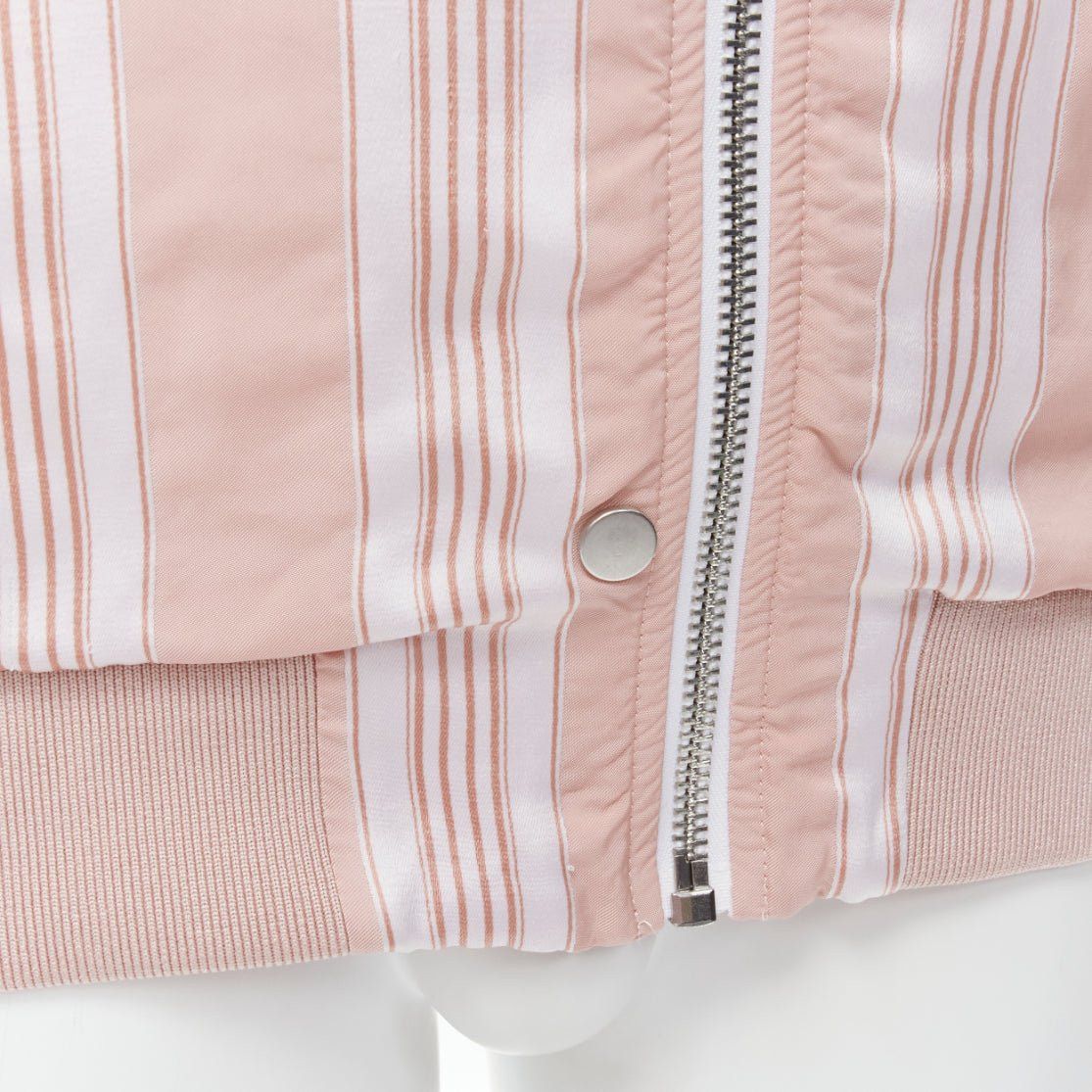 Acne Studios ACNE STUDIOS Varden 2016 pink white striped padded bomber jacket FR34 XS Size XS / US 0-2 / IT 36-38 - 9 Thumbnail