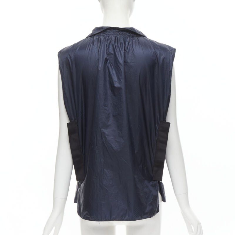 Sacai SACAI 2015 navy blue light nylon technical pocket grosgrain zip vest S Size US S / EU 44-46 / 1 - 6 Thumbnail