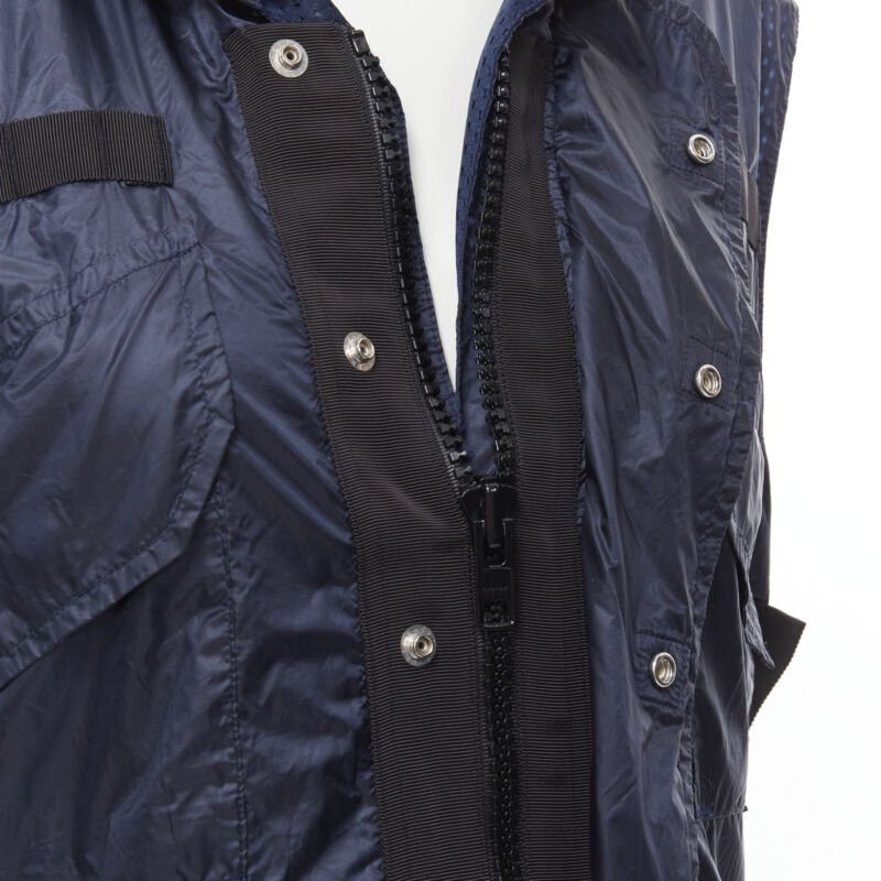 Sacai SACAI 2015 navy blue light nylon technical pocket grosgrain zip vest S Size US S / EU 44-46 / 1 - 2 Thumbnail