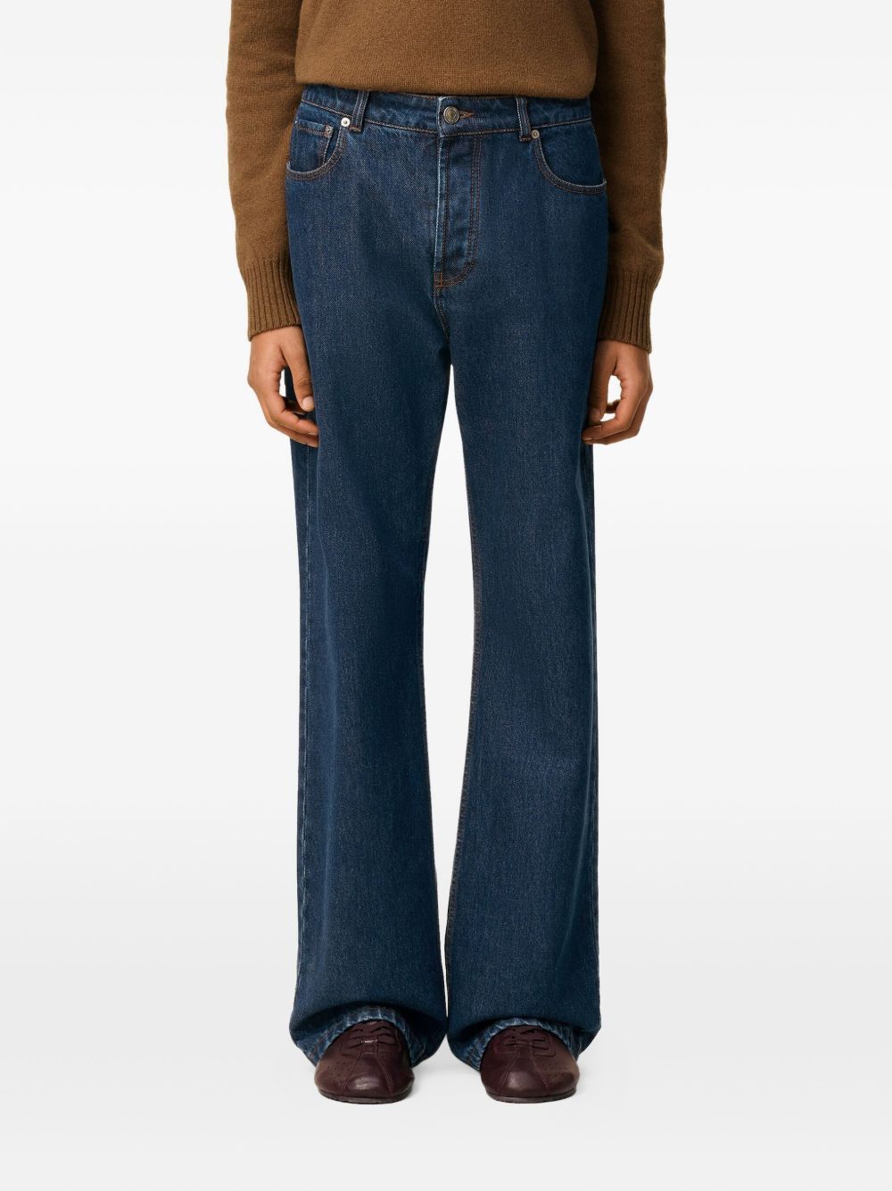 AMI WIDE LEG DENIM JEANS Size US 32 / EU 48 - 5 Thumbnail