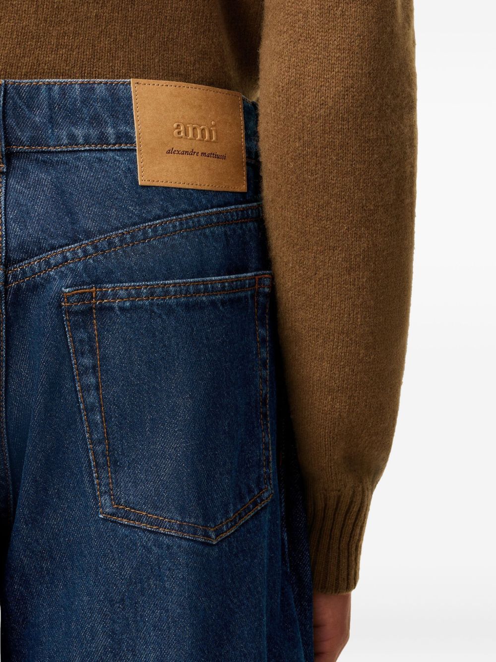 AMI WIDE LEG DENIM JEANS Size US 33 - 4 Thumbnail