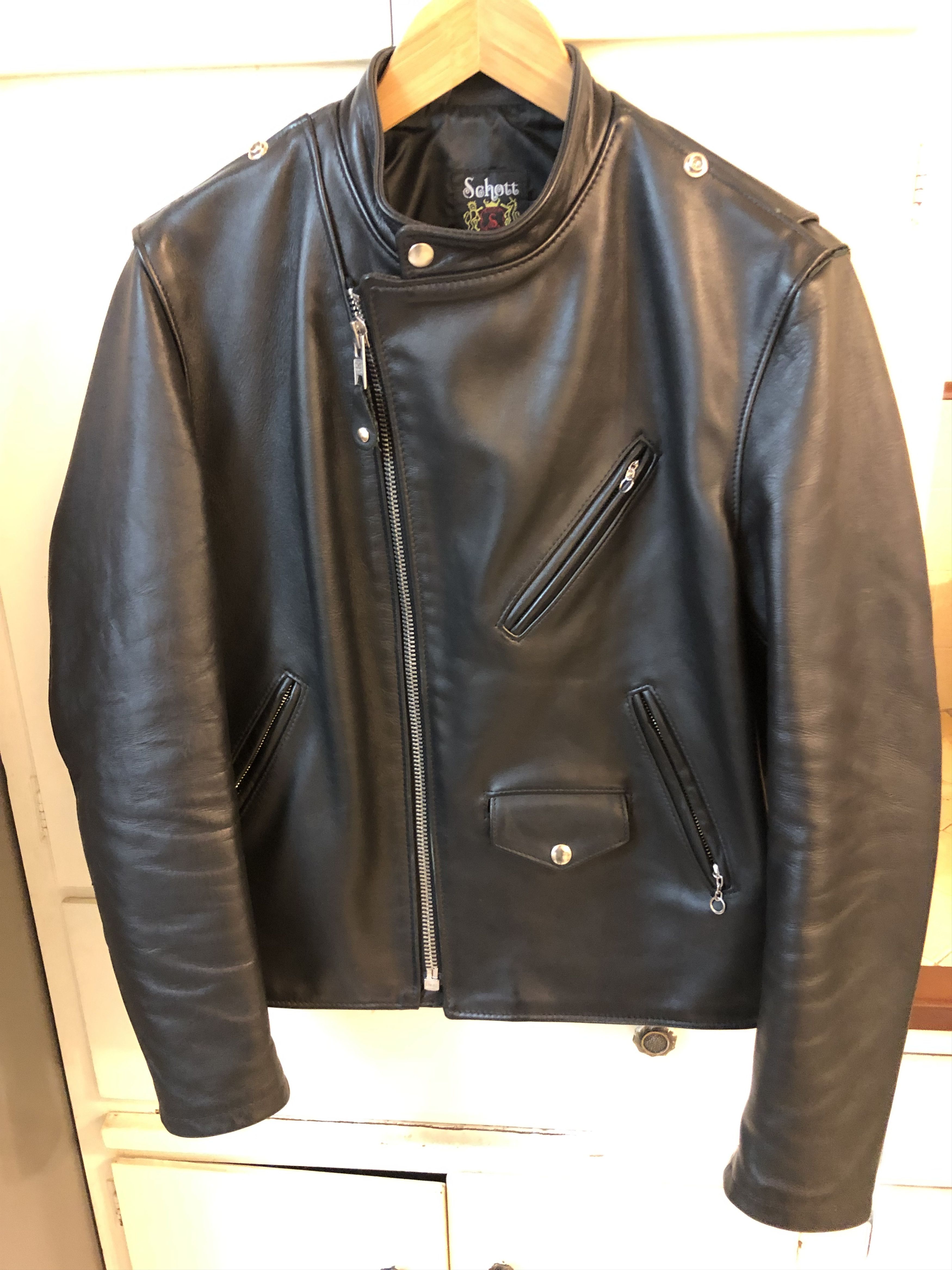 Schott Schott Cafecto Steerhide Black Leather Jacket (Cafe Racer ...