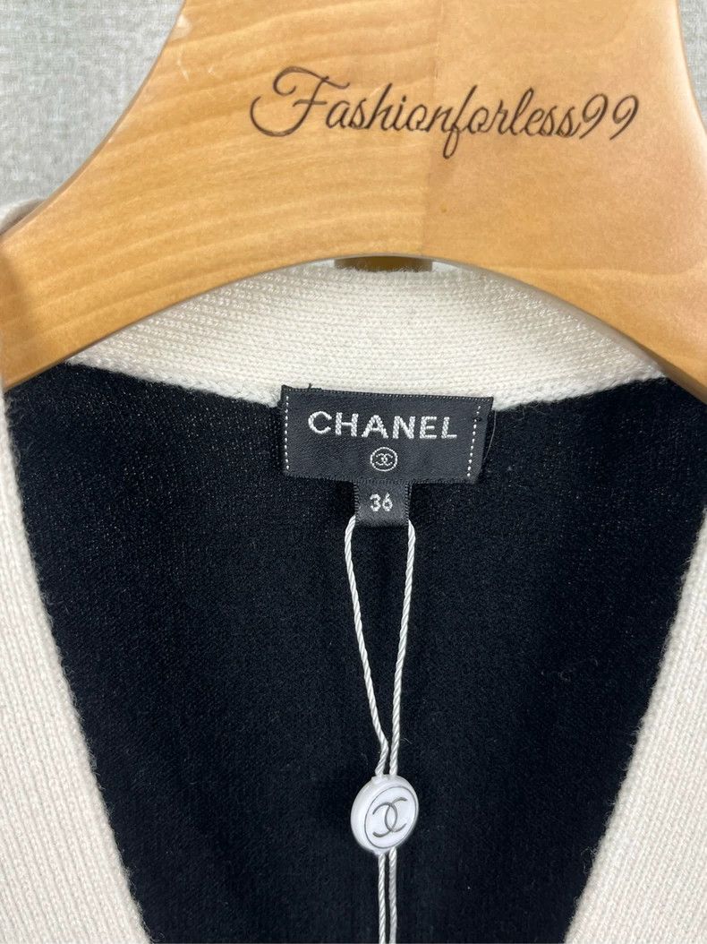 Chanel Chanel White Printed Knit Jacket - dmc Size US XS / EU 42 / 0 - 4 Thumbnail
