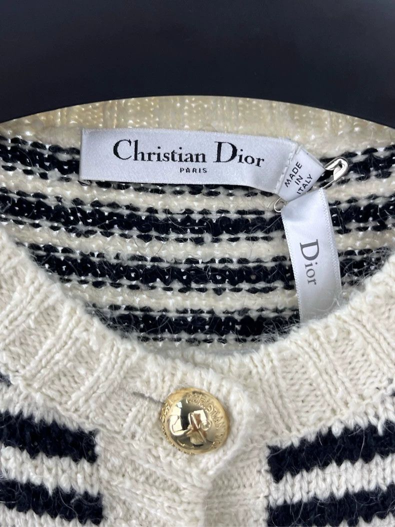 Dior Dior White Stripe Knit Cardigan - dmc Size US S / EU 44-46 / 1 - 4 Thumbnail