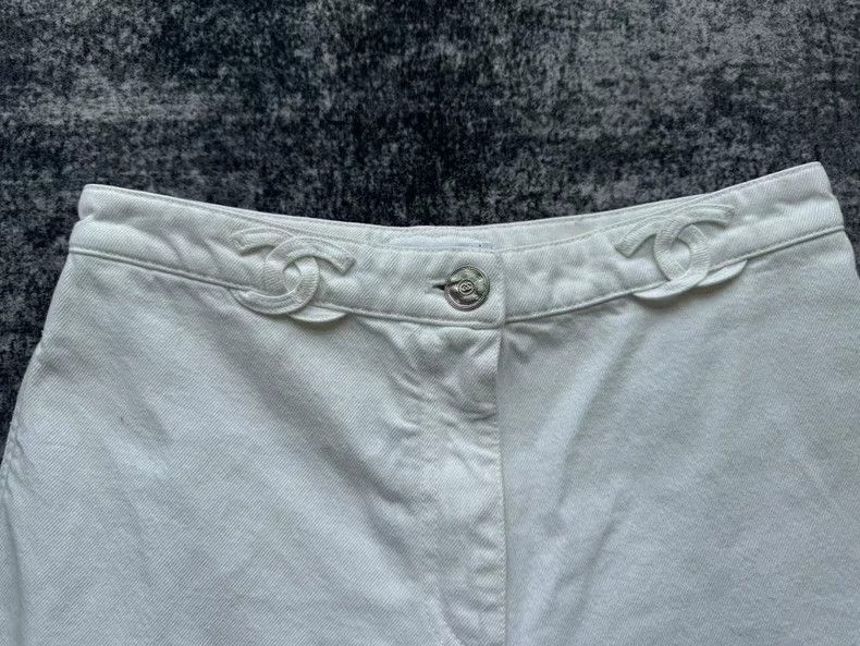 Chanel Chanel 25P White CC Waist Denim Jeans - dmc Size US 38 / EU 54 - 4 Thumbnail