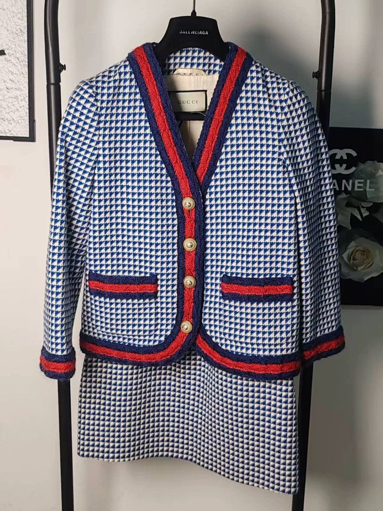 Gucci Gucci Houndstooth Tweed Mini Skirt - dmc Size US 38 / EU 54 - 6 Thumbnail