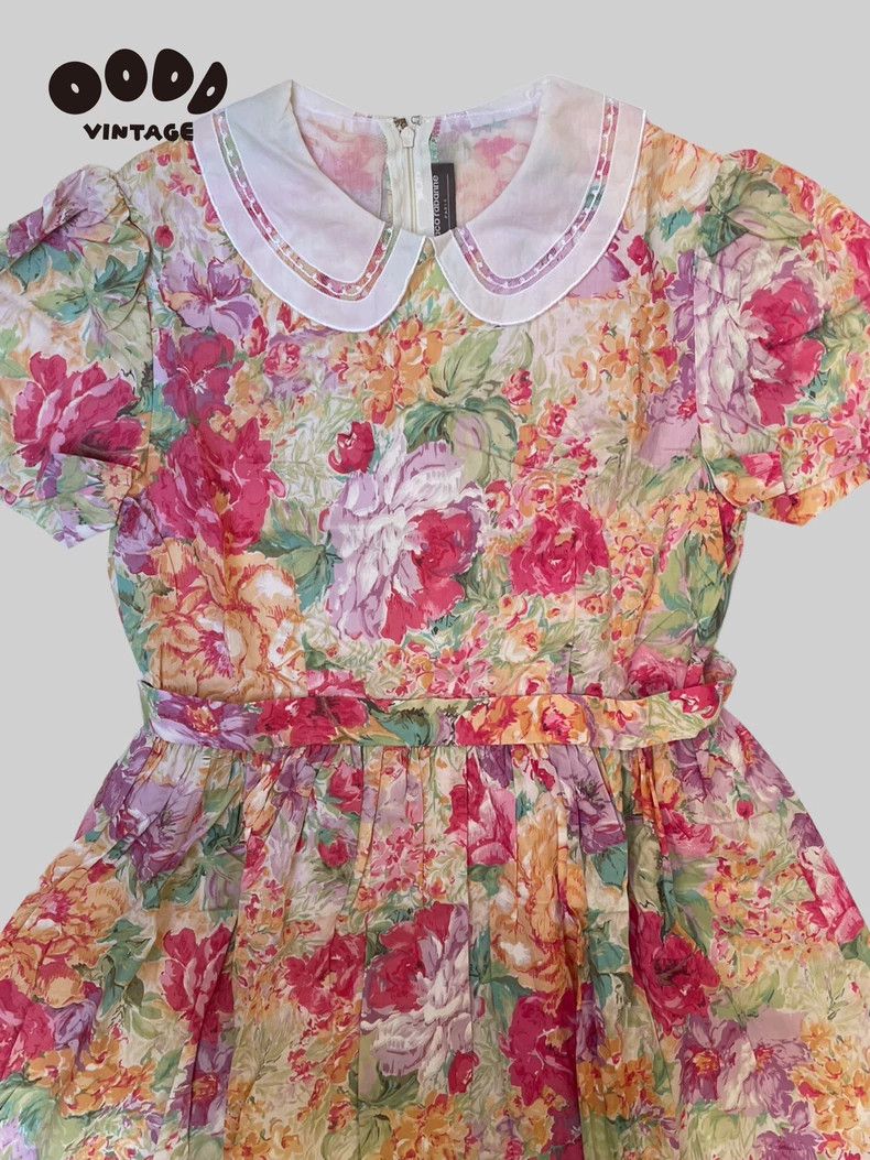 Paco Rabanne Paco Rabanne 80s Floral Short-Sleeve Dress - dmc Size US 36 / EU 52 - 4 Thumbnail