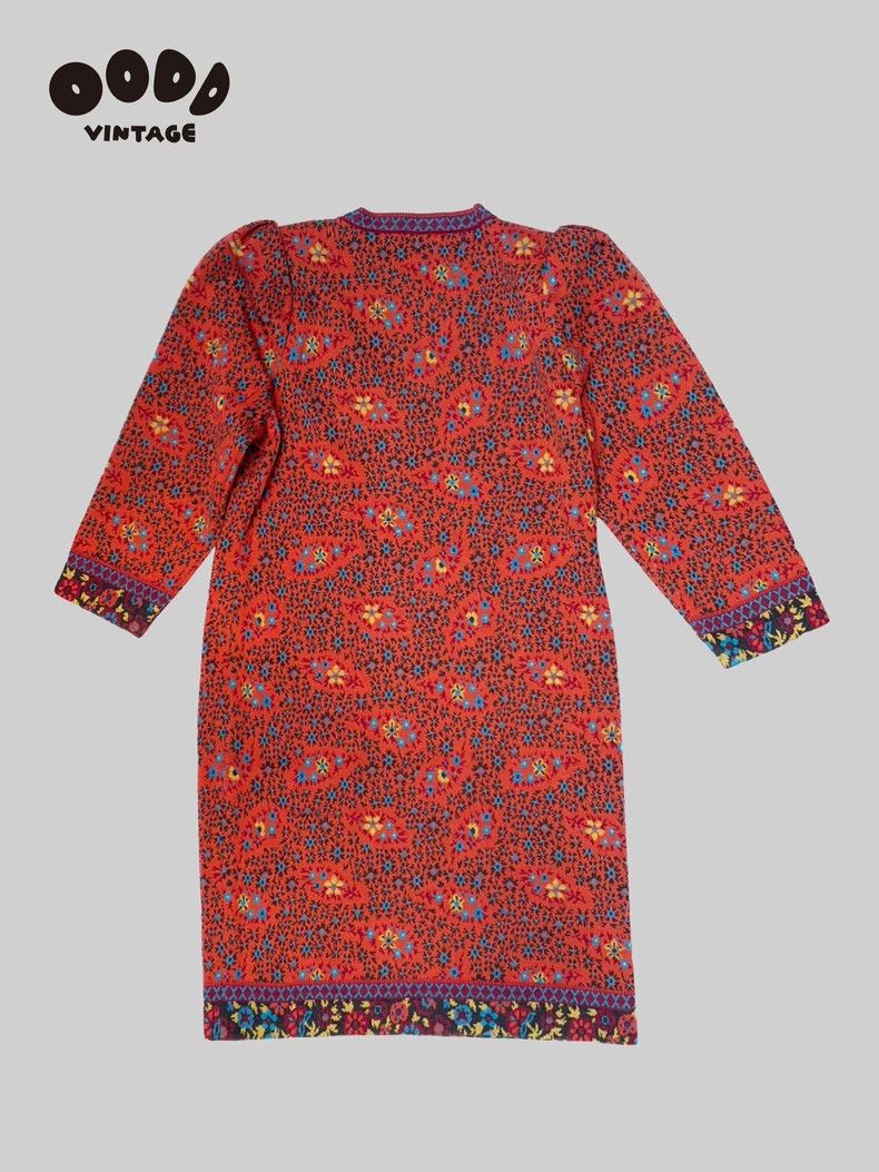 Yves Saint Laurent YSL 90s Floral Shoulder Pad Dress - dmc Size US 36 / EU 52 - 2 Thumbnail