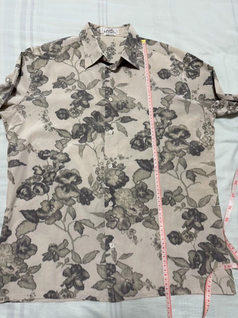 Hermes Hermes Silk Cotton Floral Shirt - dmc Size US XL / EU 56 / 4 - 5 Thumbnail