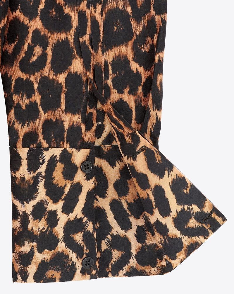 Saint Laurent Paris oversized shirt in leopard silk taffeta Size US XS / EU 42 / 0 - 3 Thumbnail