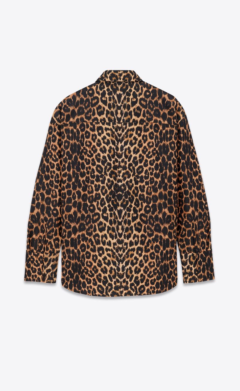 Saint Laurent Paris oversized shirt in leopard silk taffeta Size US S / EU 44-46 / 1 - 2 Thumbnail